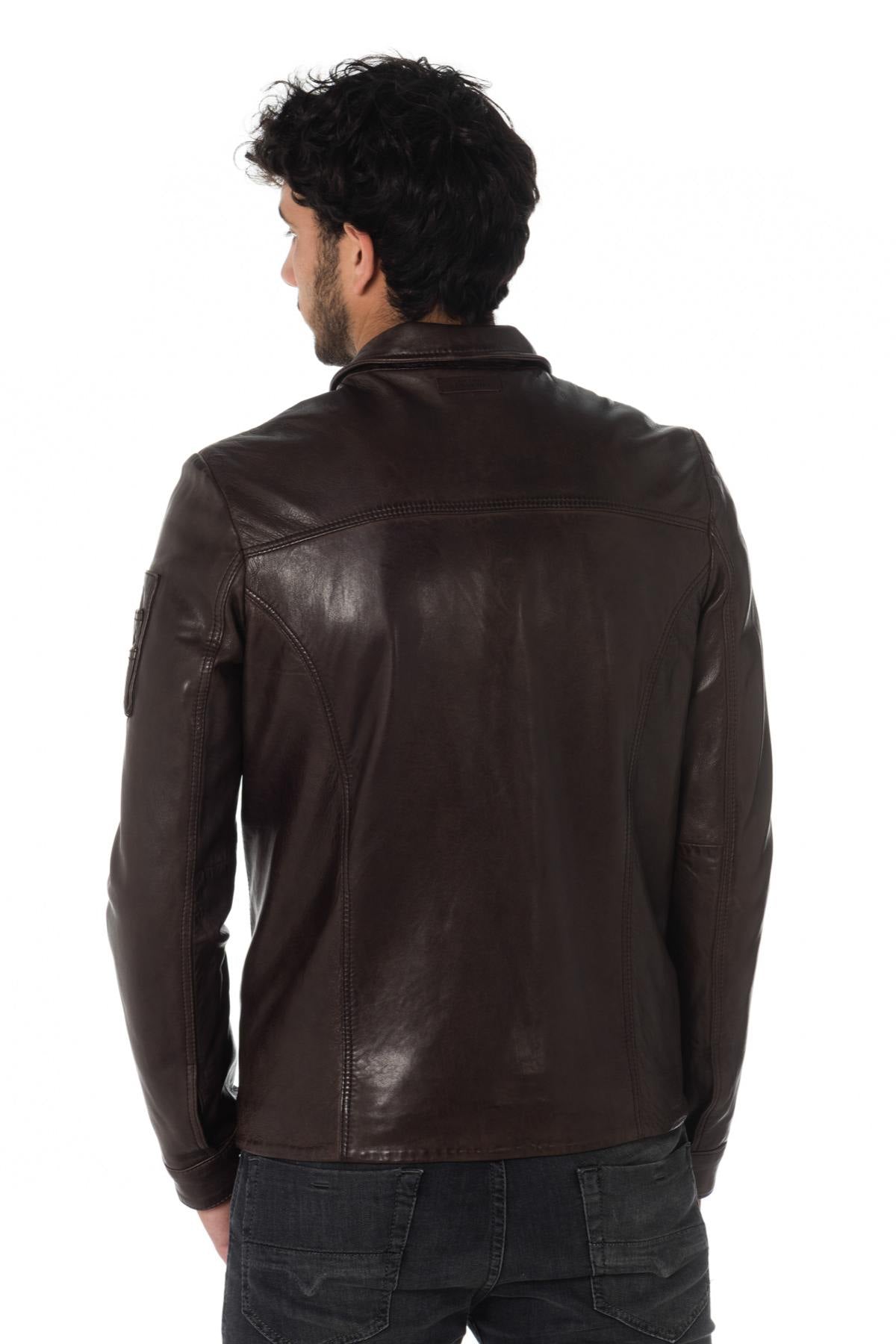 Redskins men's lambskin jacket with shirt collar - Image n°4