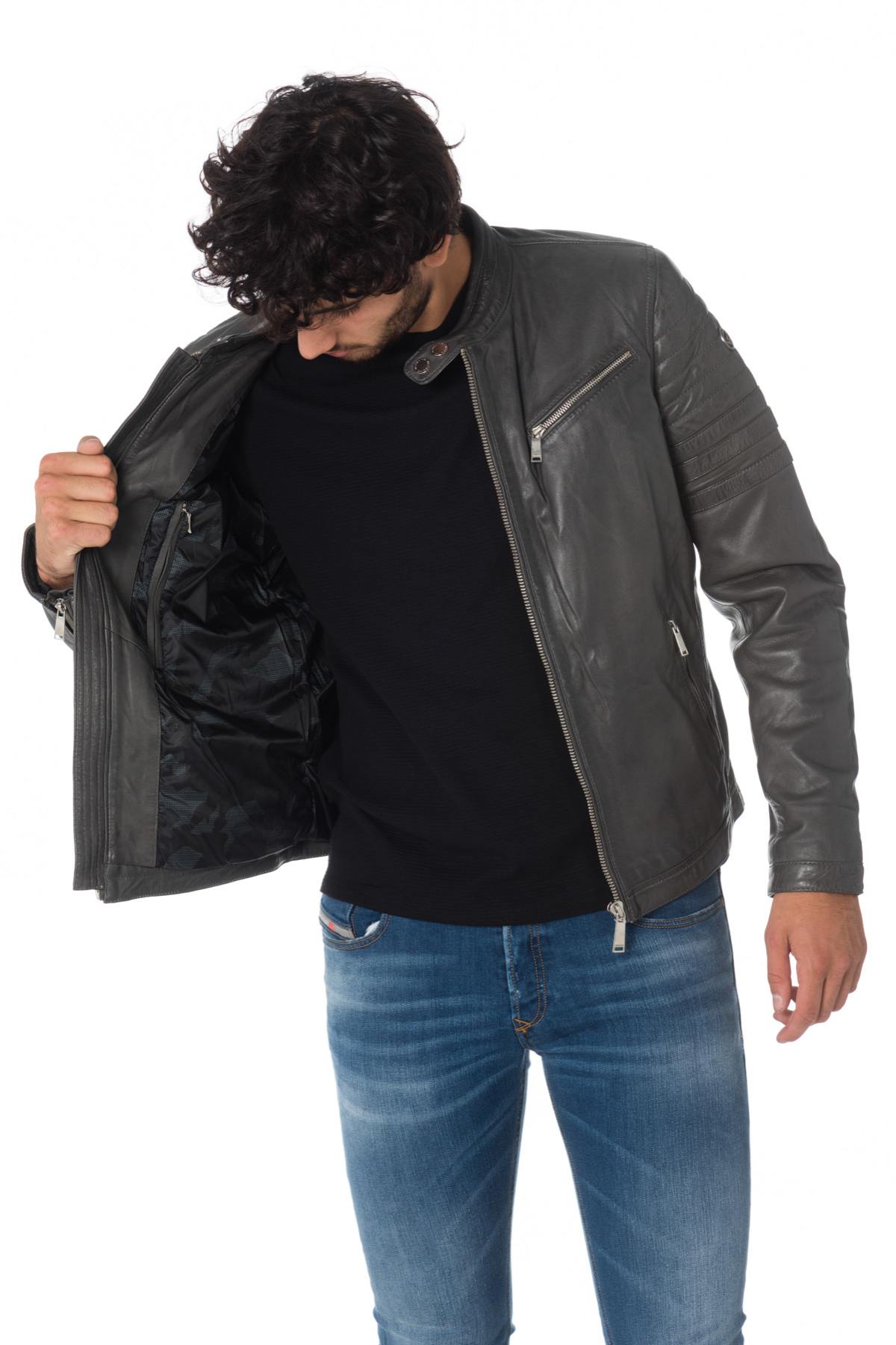 Elephant-colored Redskins leather jacket - Image n°4