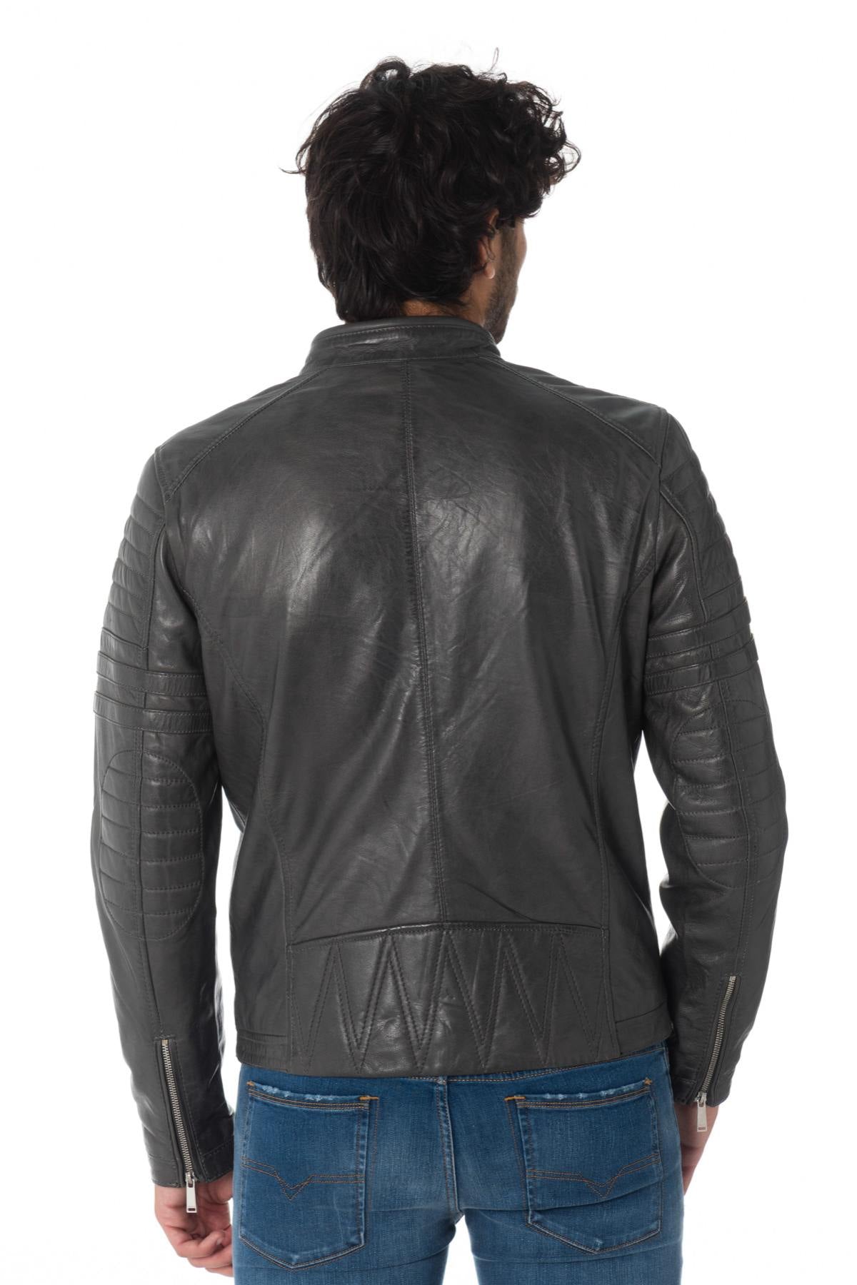 Elephant-colored Redskins leather jacket - Image n°5