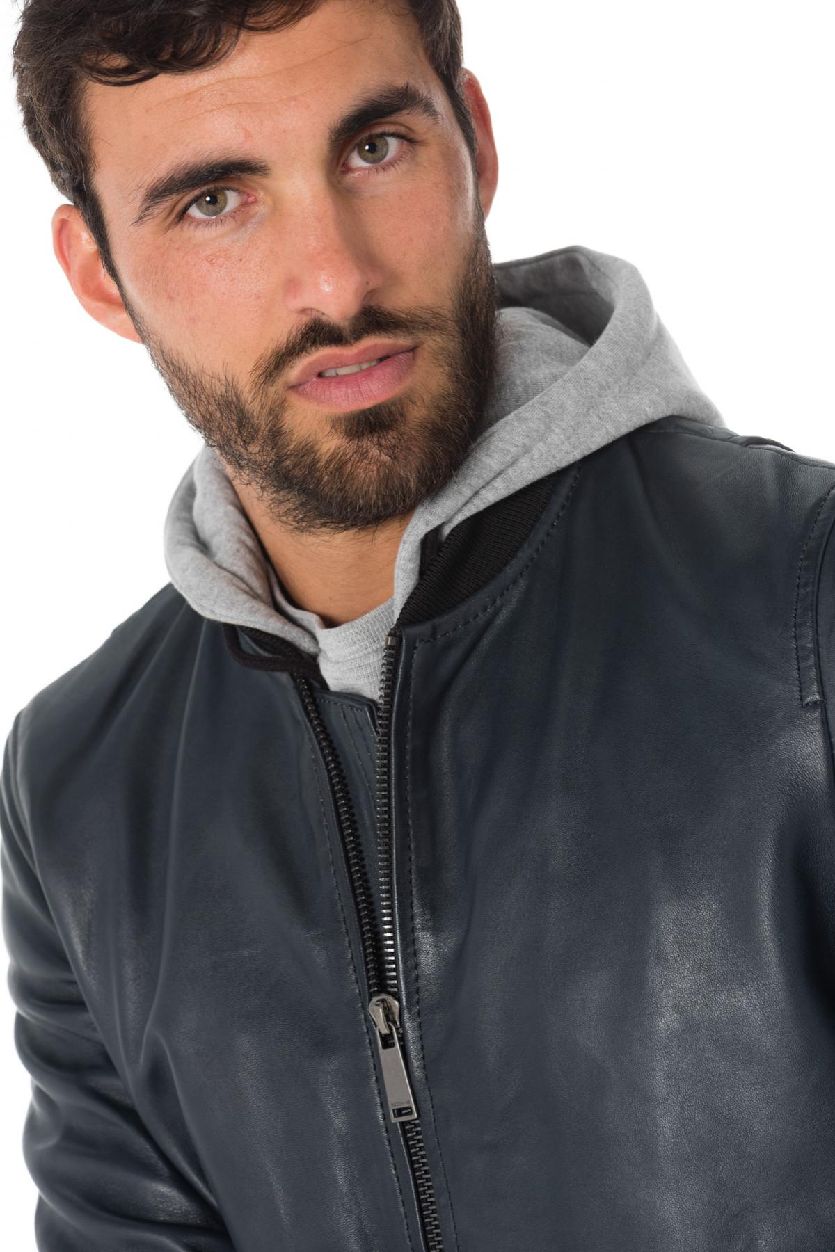 Redskins men's navy blue hooded bomber jacket - Image n°7