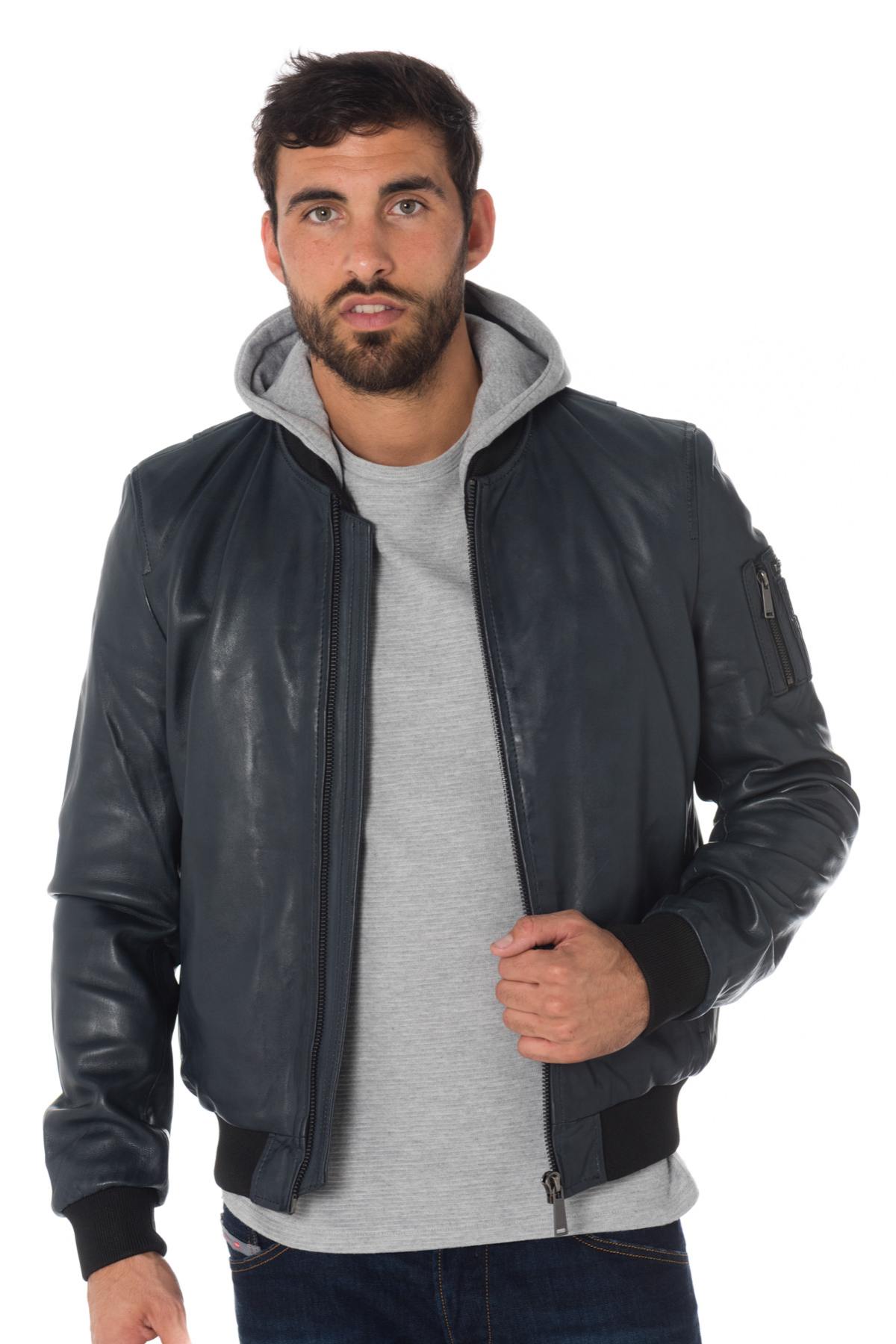 Redskins men's navy blue hooded bomber jacket - Image n°3