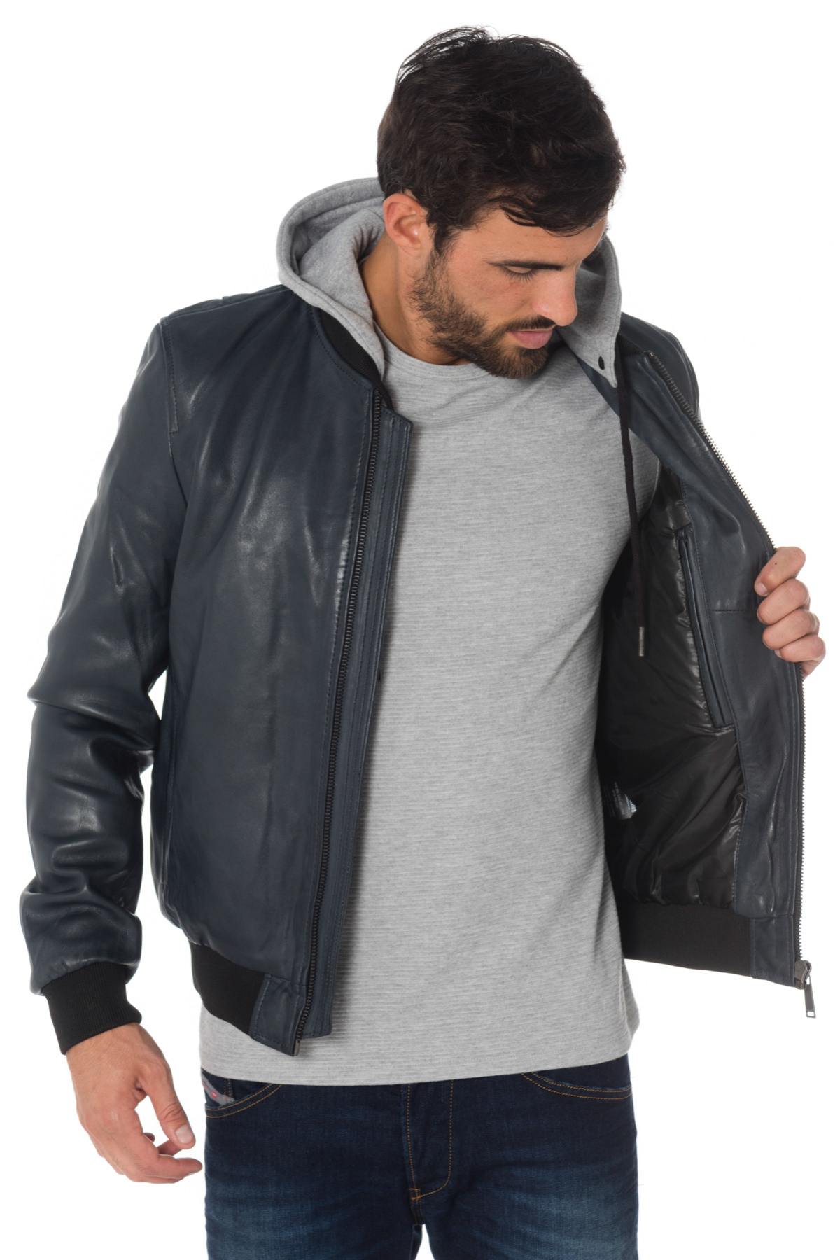 Redskins men's navy blue hooded bomber jacket - Image n°4