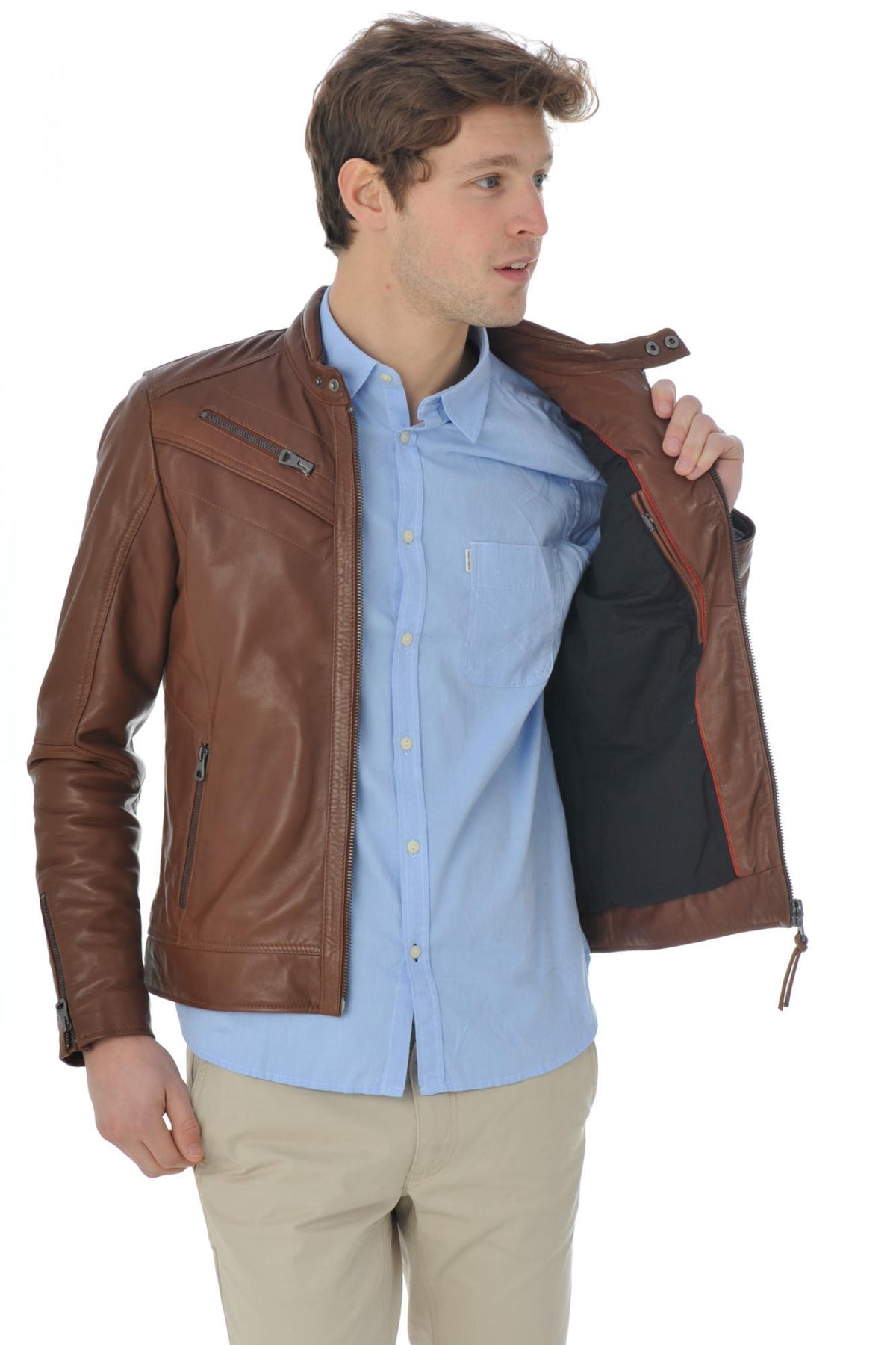 Redskins lambskin leather jacket for men - Image n°7