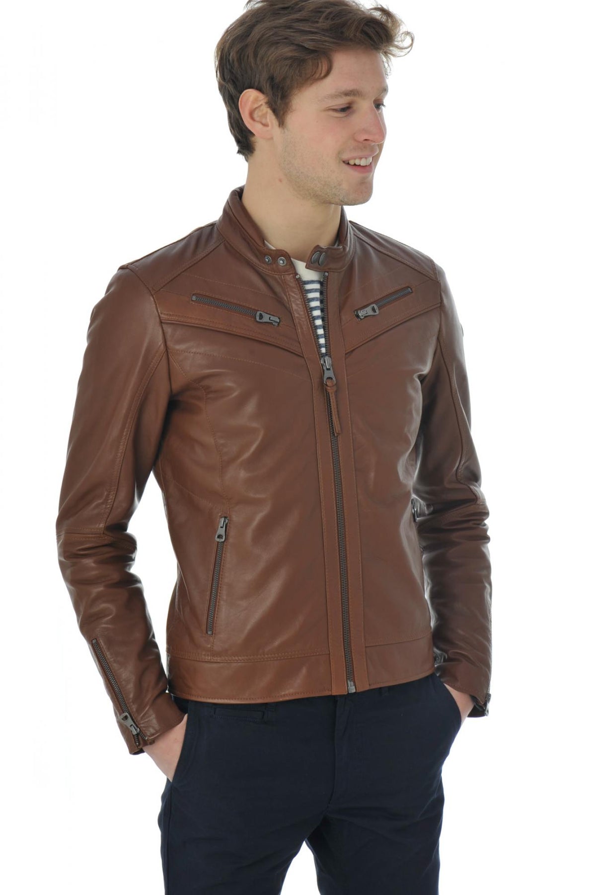 Redskins lambskin leather jacket for men - Image n°12