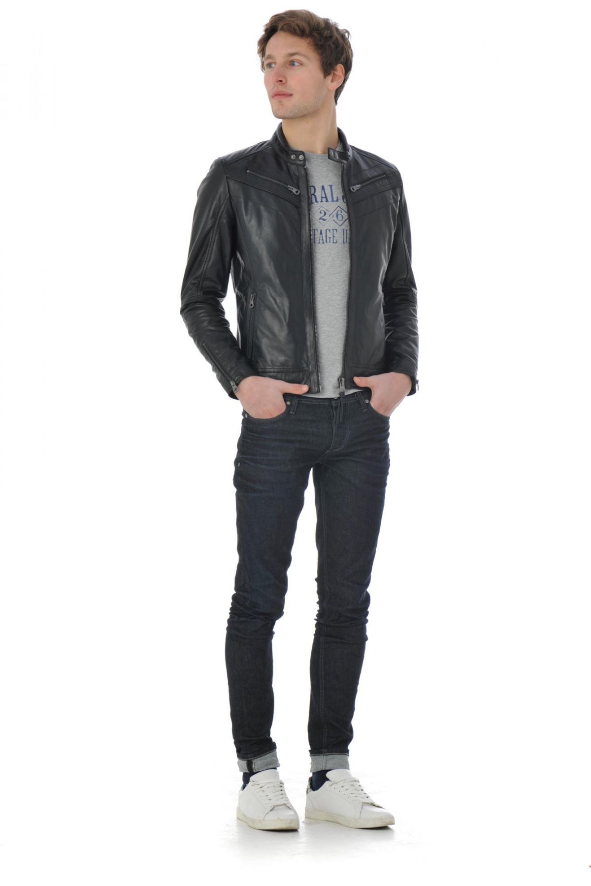 Redskins men's leather in black lambskin - Image n°4