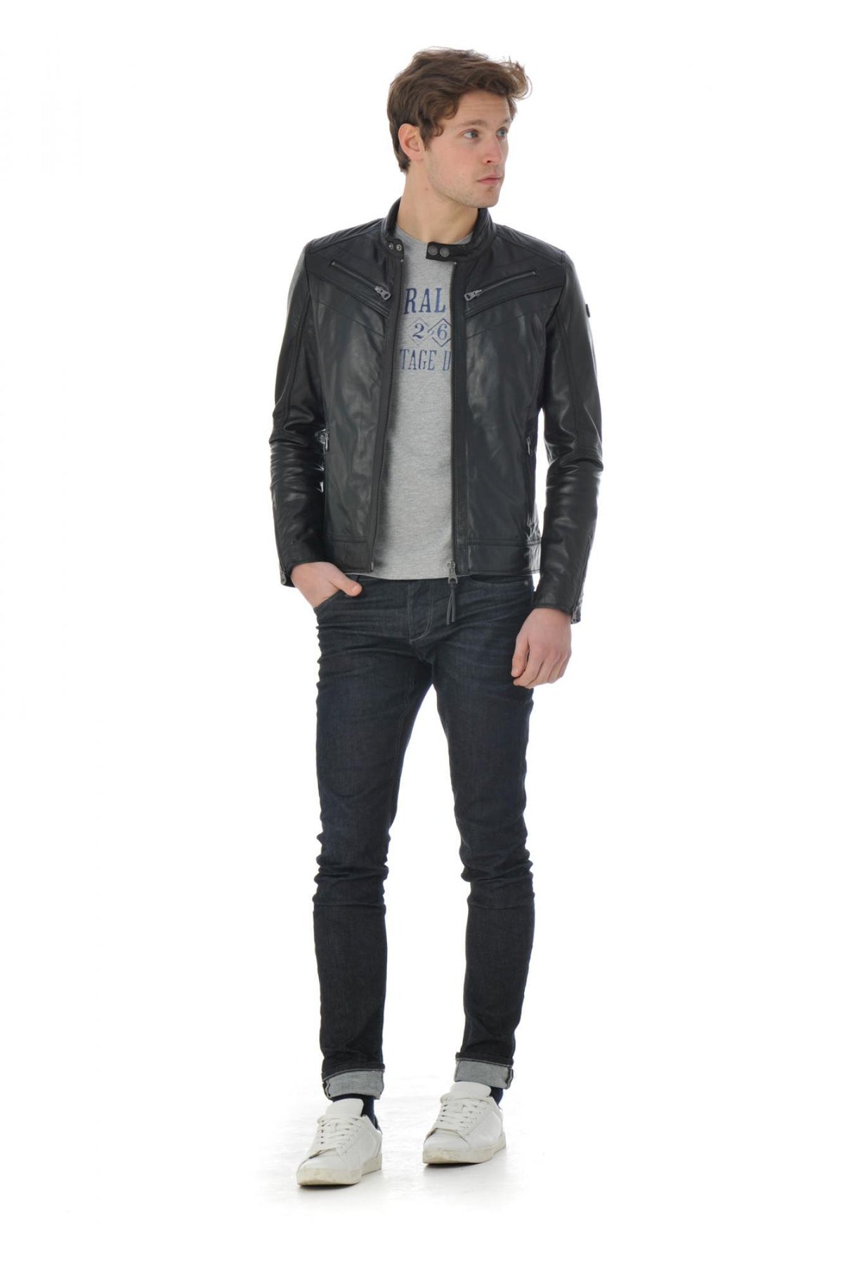 Redskins men's leather in black lambskin - Image n°2