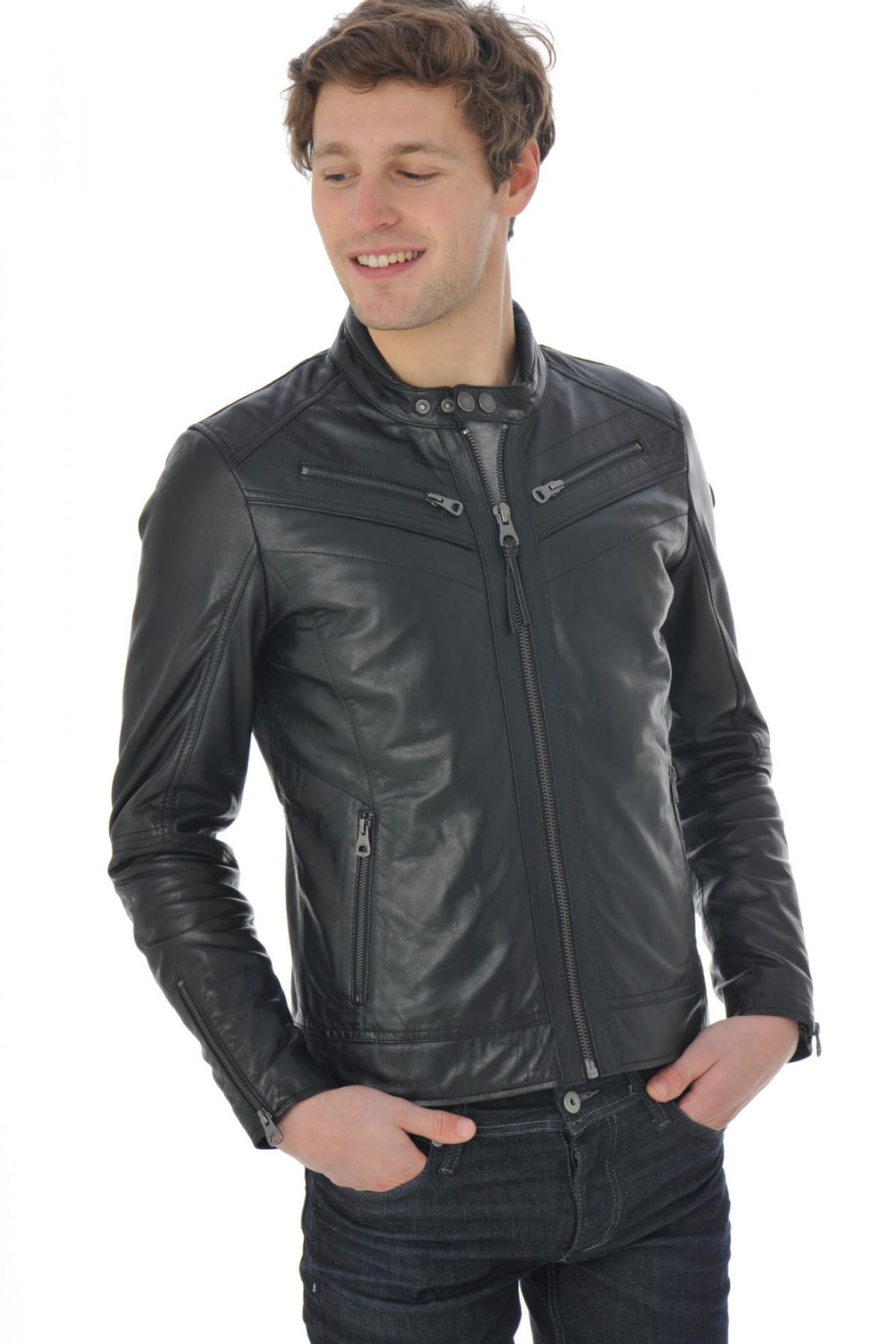 Redskins men's leather in black lambskin - Image n°3