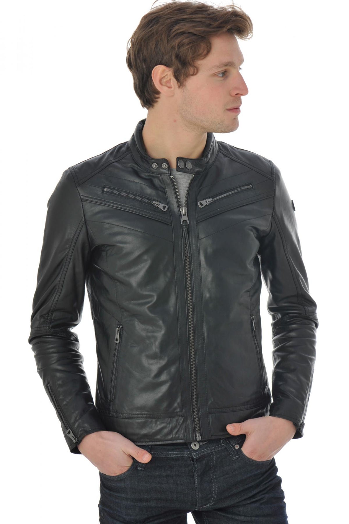 Redskins men's leather in black lambskin - Image n°8