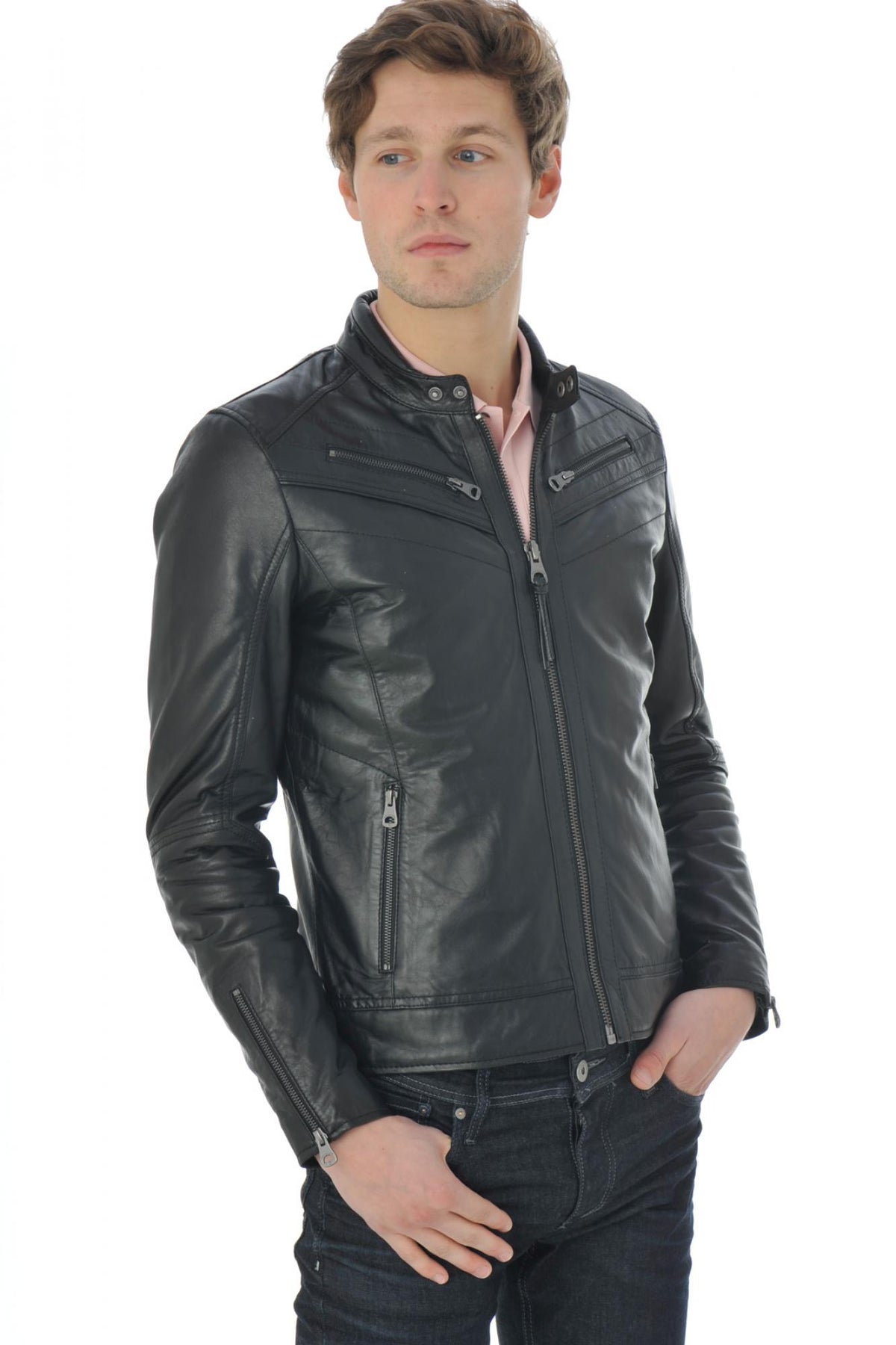 Redskins men's leather in black lambskin - Image n°13