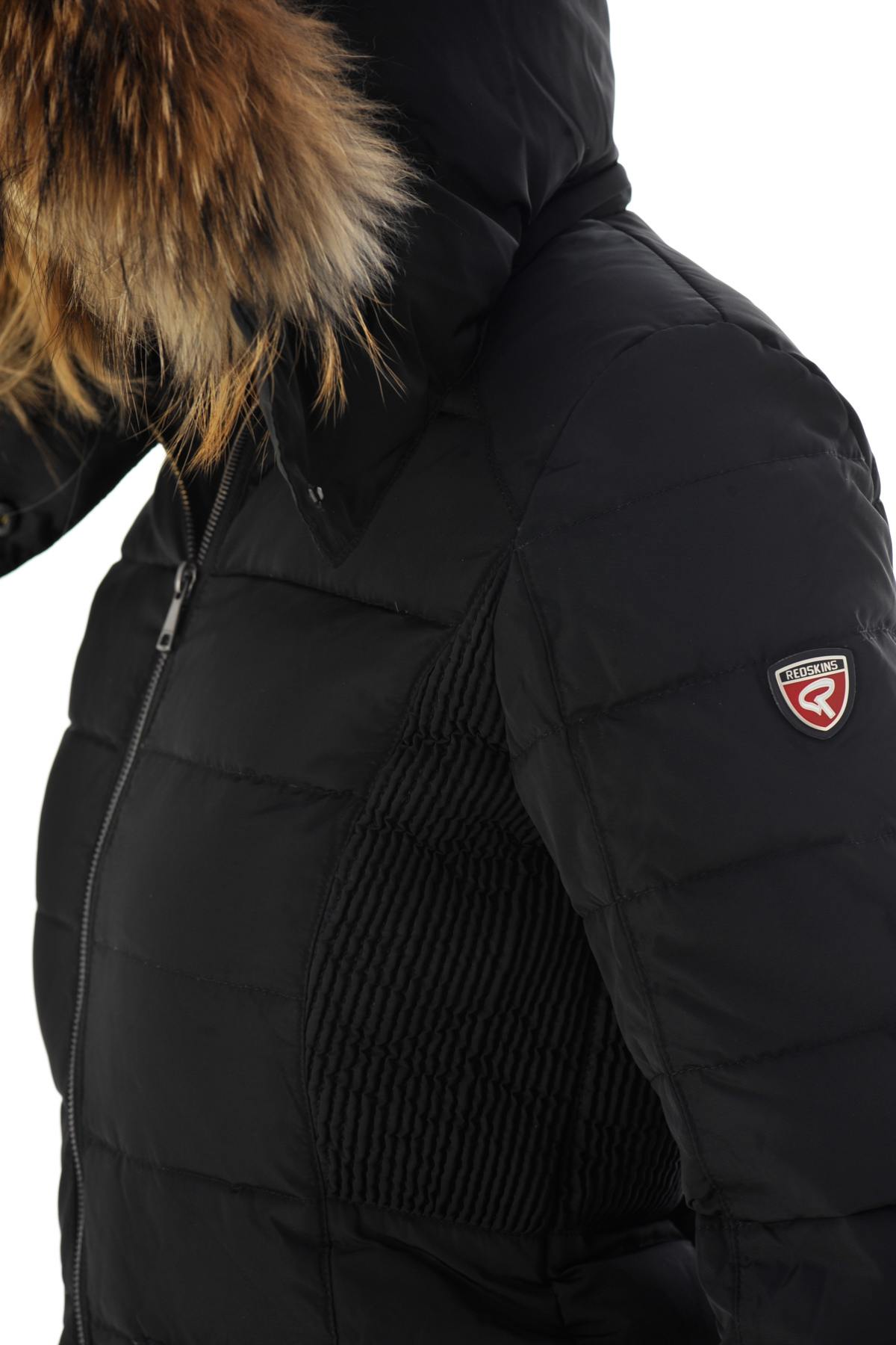 Black redskins mid-length down jacket - Image n°6