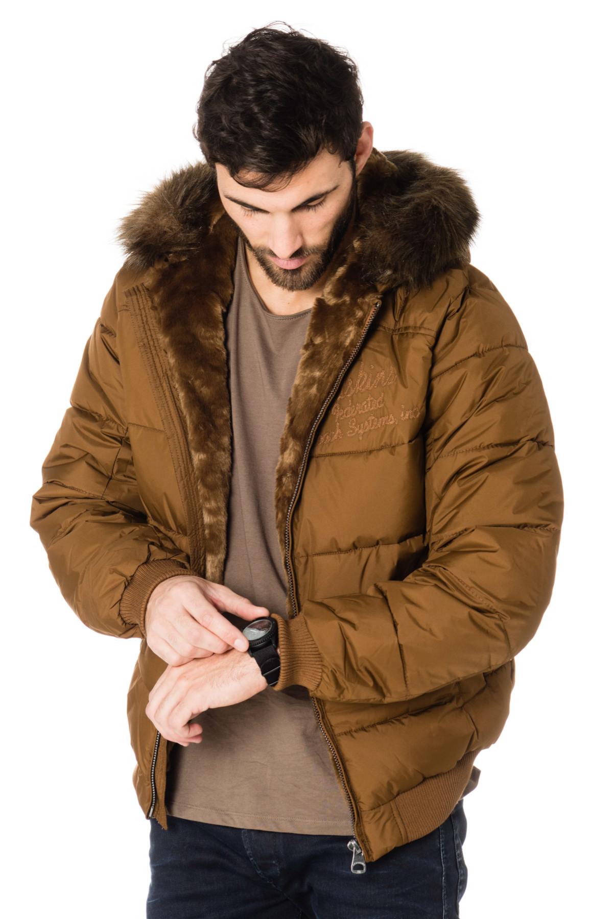 Camel polyester down jacket from Redskins - Image n°1