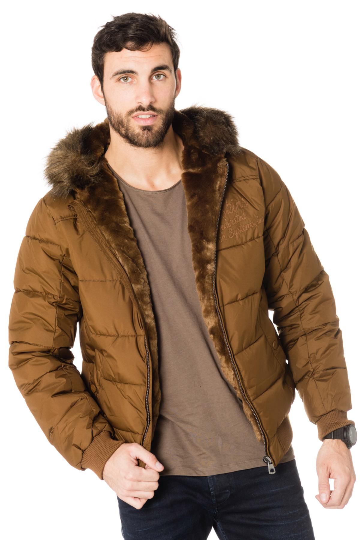 Camel polyester down jacket from Redskins - Image n°4