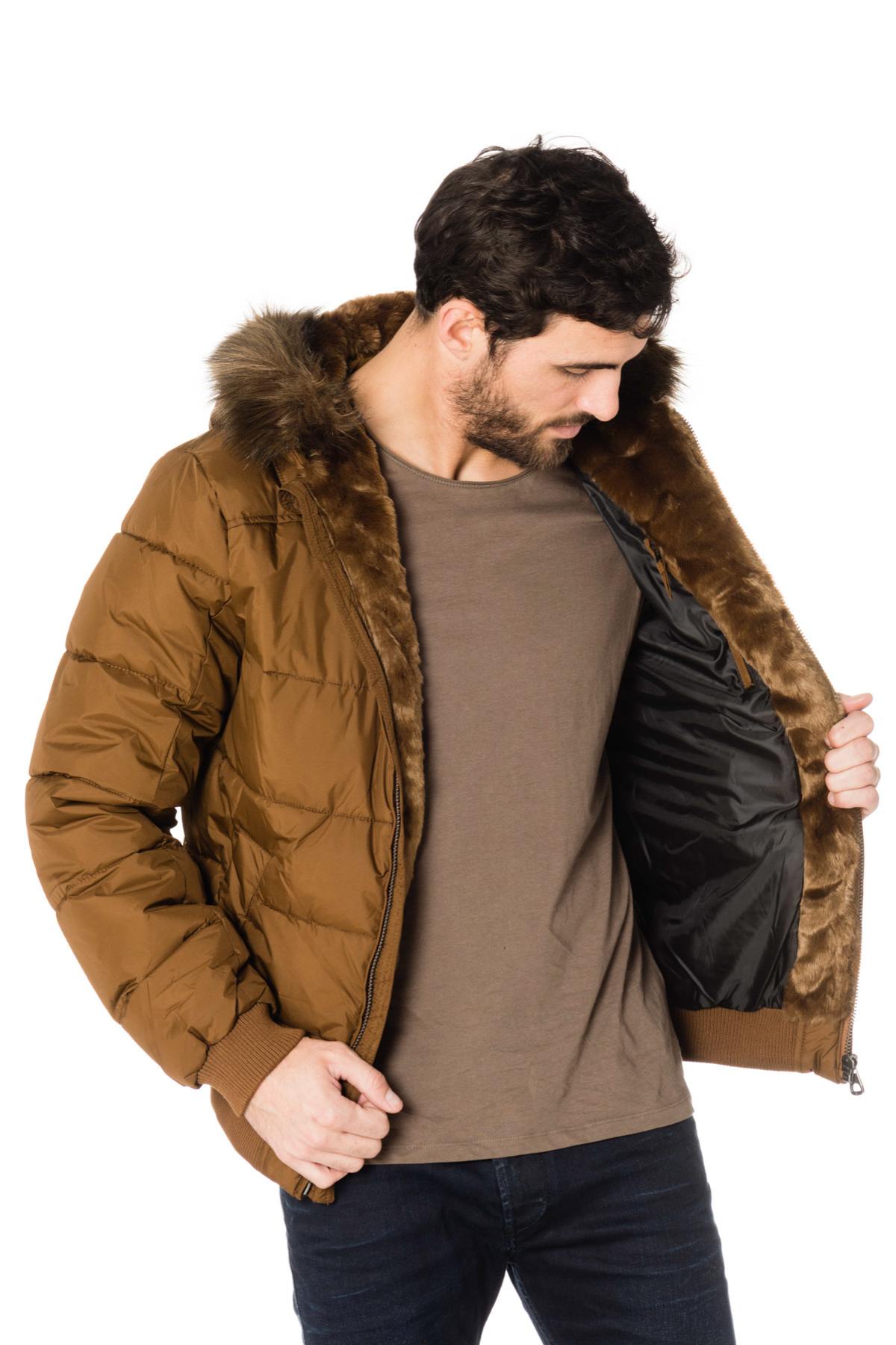 Camel polyester down jacket from Redskins - Image n°7