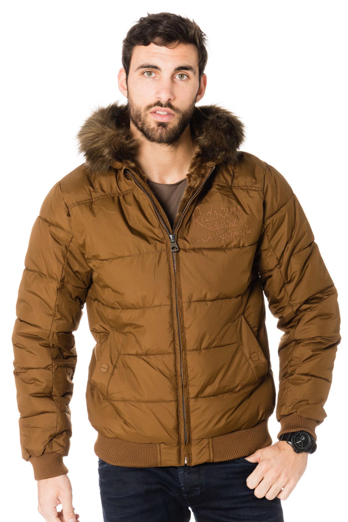 Camel polyester down jacket from Redskins - Image n°5