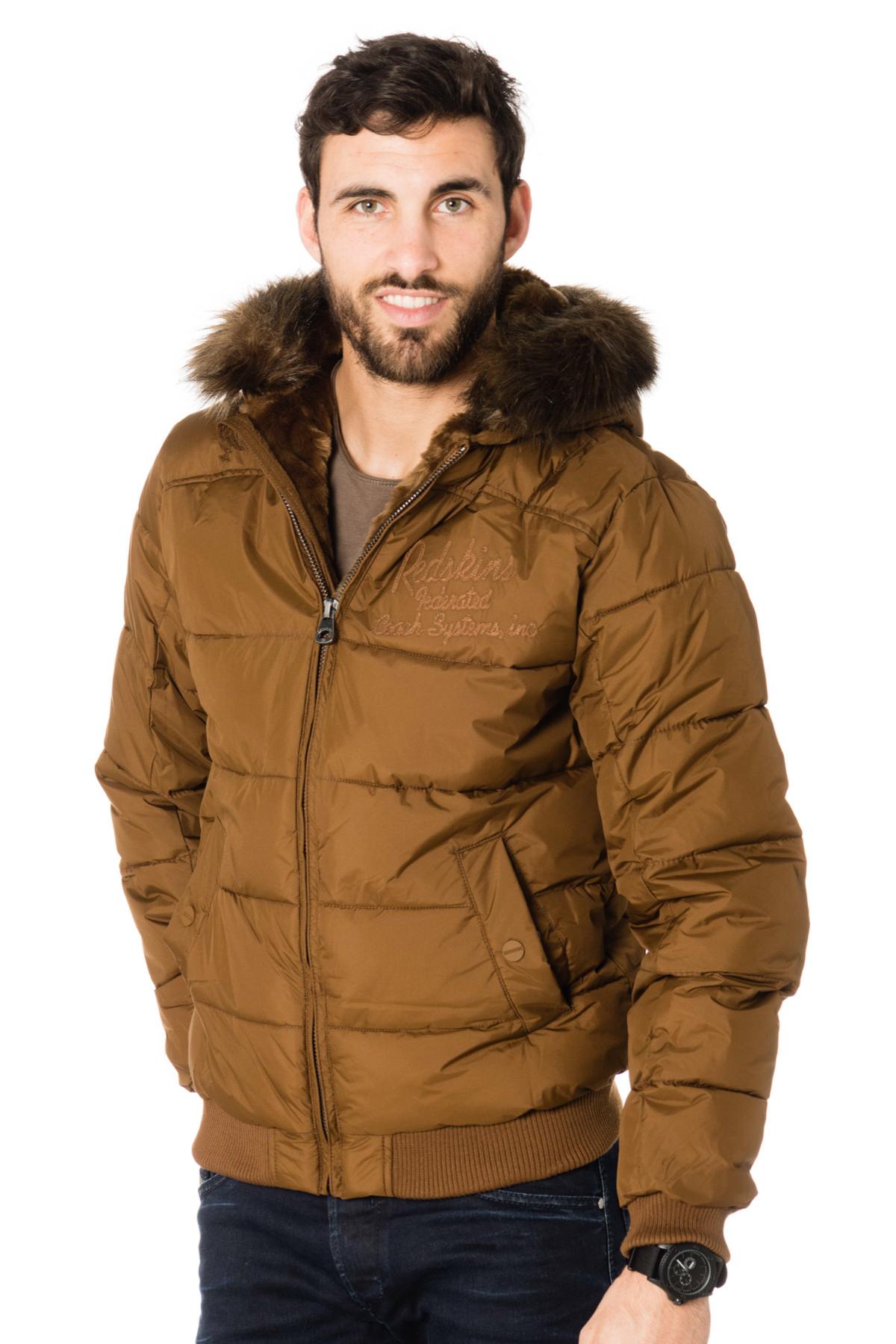 Camel polyester down jacket from Redskins - Image n°6