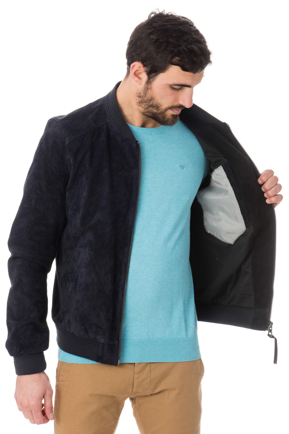 Redskins Men's Nayv blue leather bombers - Image n°4