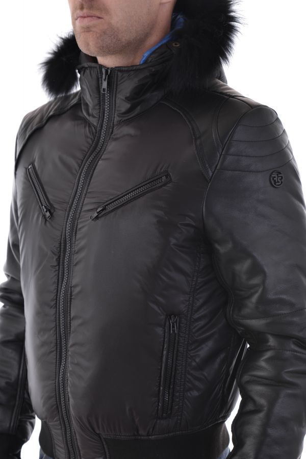 Black Redskins Jacket for Men Leather/Textile - Image n°3