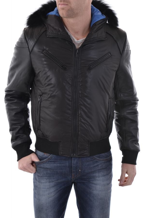 Black Redskins Jacket for Men Leather/Textile - Image n°4