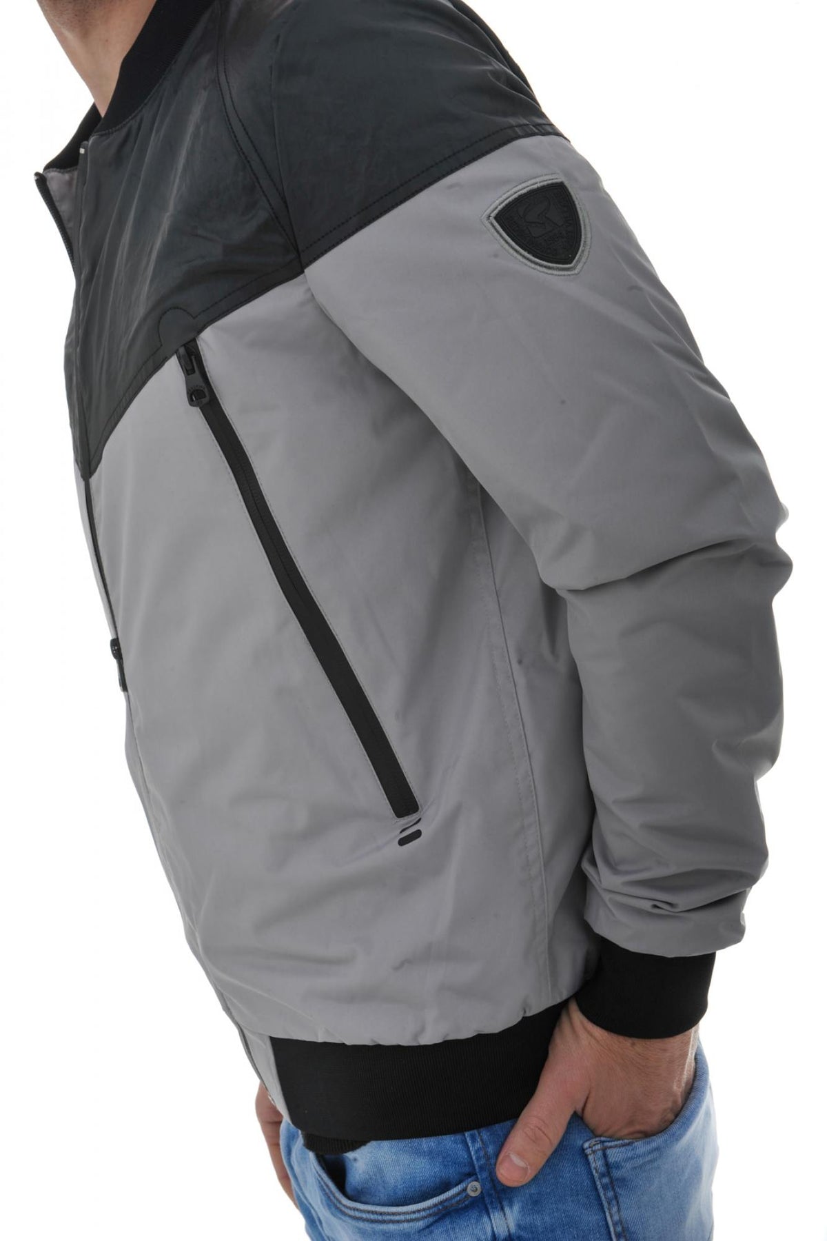 Summer jacket in gray and black redskins polyester - Image n°12