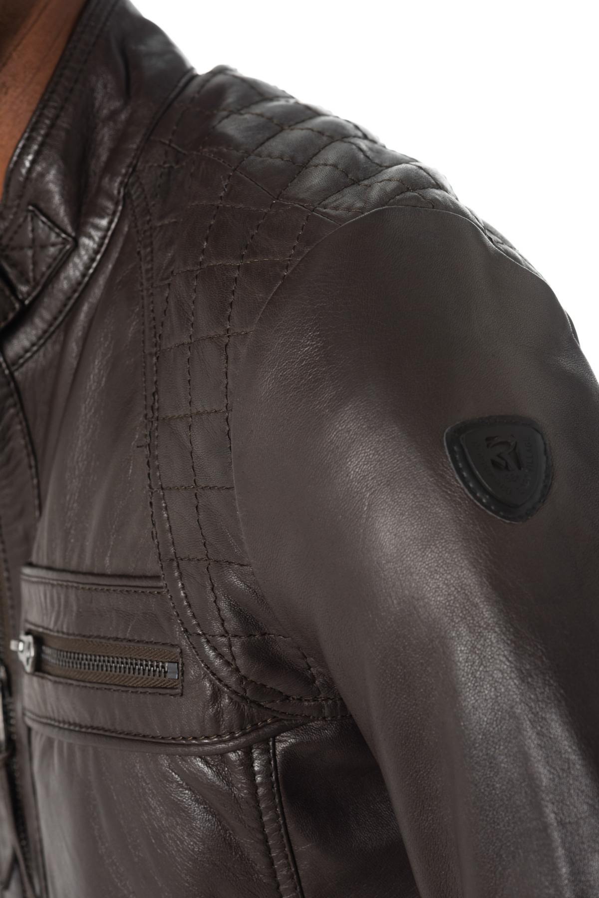 Men's leather jacket in togo redskins color - Image n°6