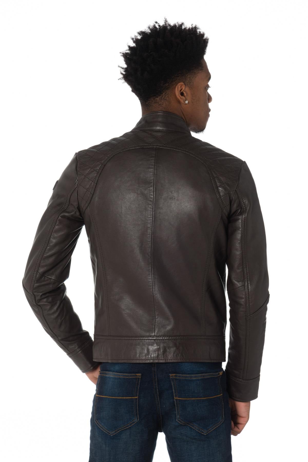 Men's leather jacket in togo redskins color - Image n°4