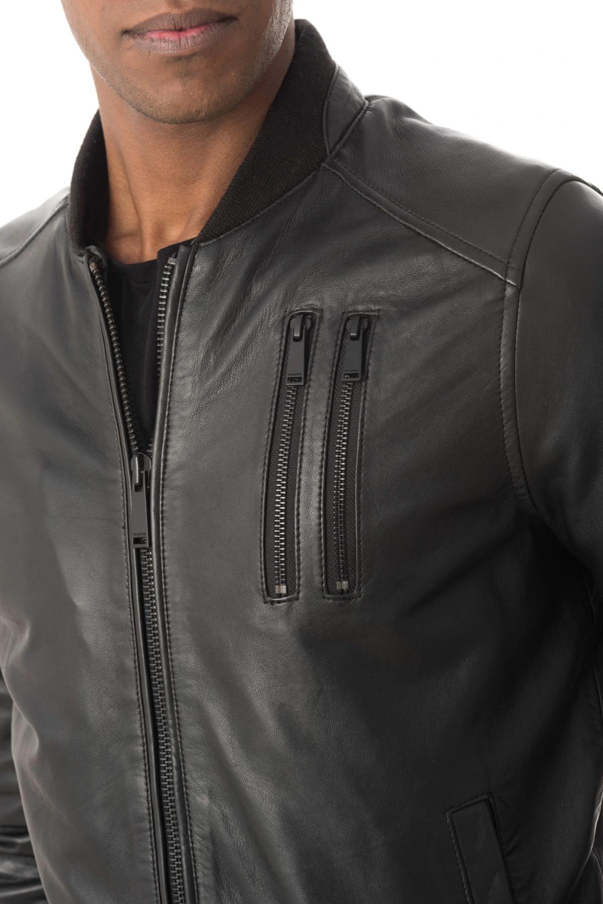 Men's black redskins leather jacket - Image n°6