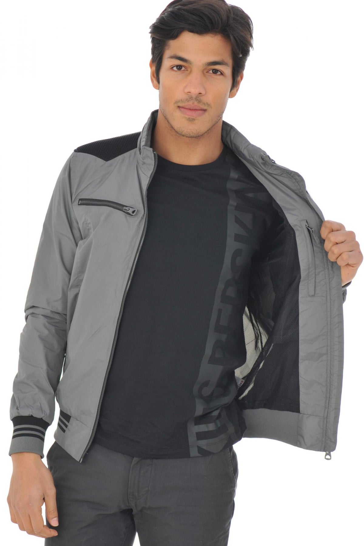 Men's gray and black redskins jacket - Image n°5