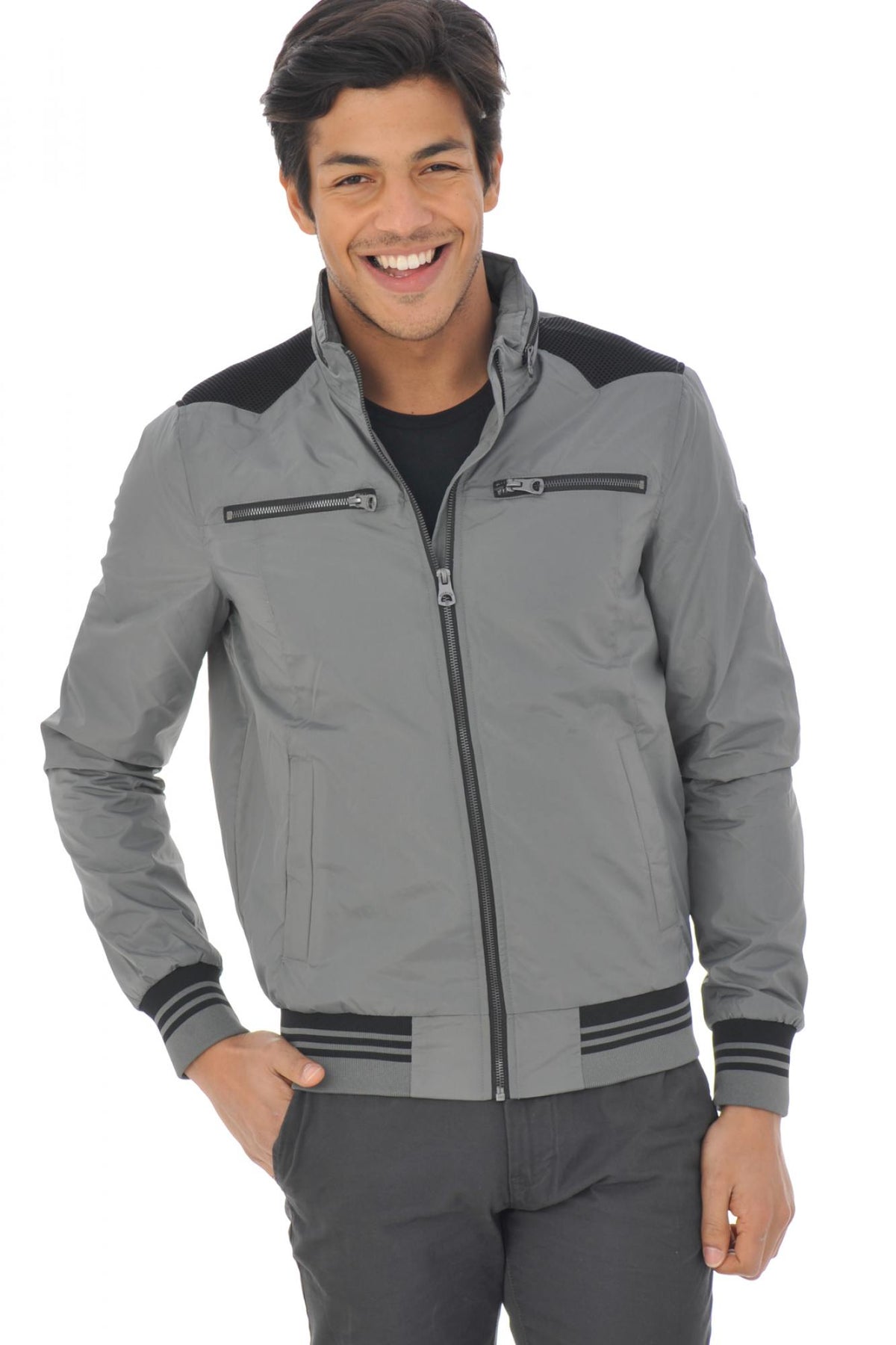 Men's gray and black redskins jacket - Image n°1