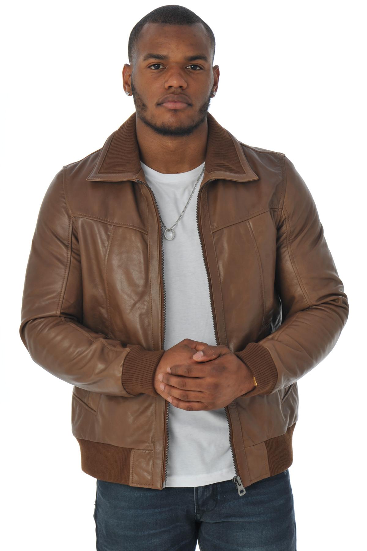 Cognac aviator style jacket - Image n°3