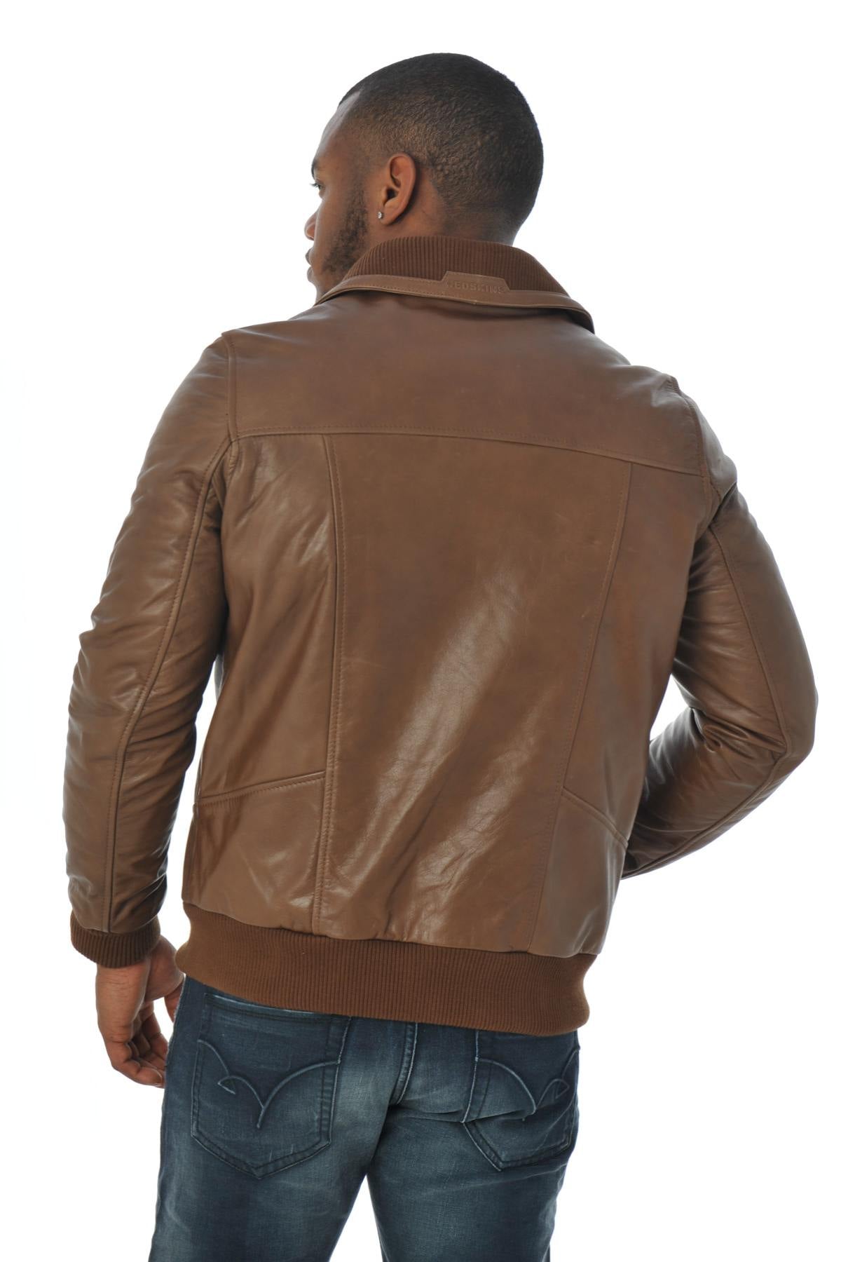 Cognac aviator style jacket - Image n°5