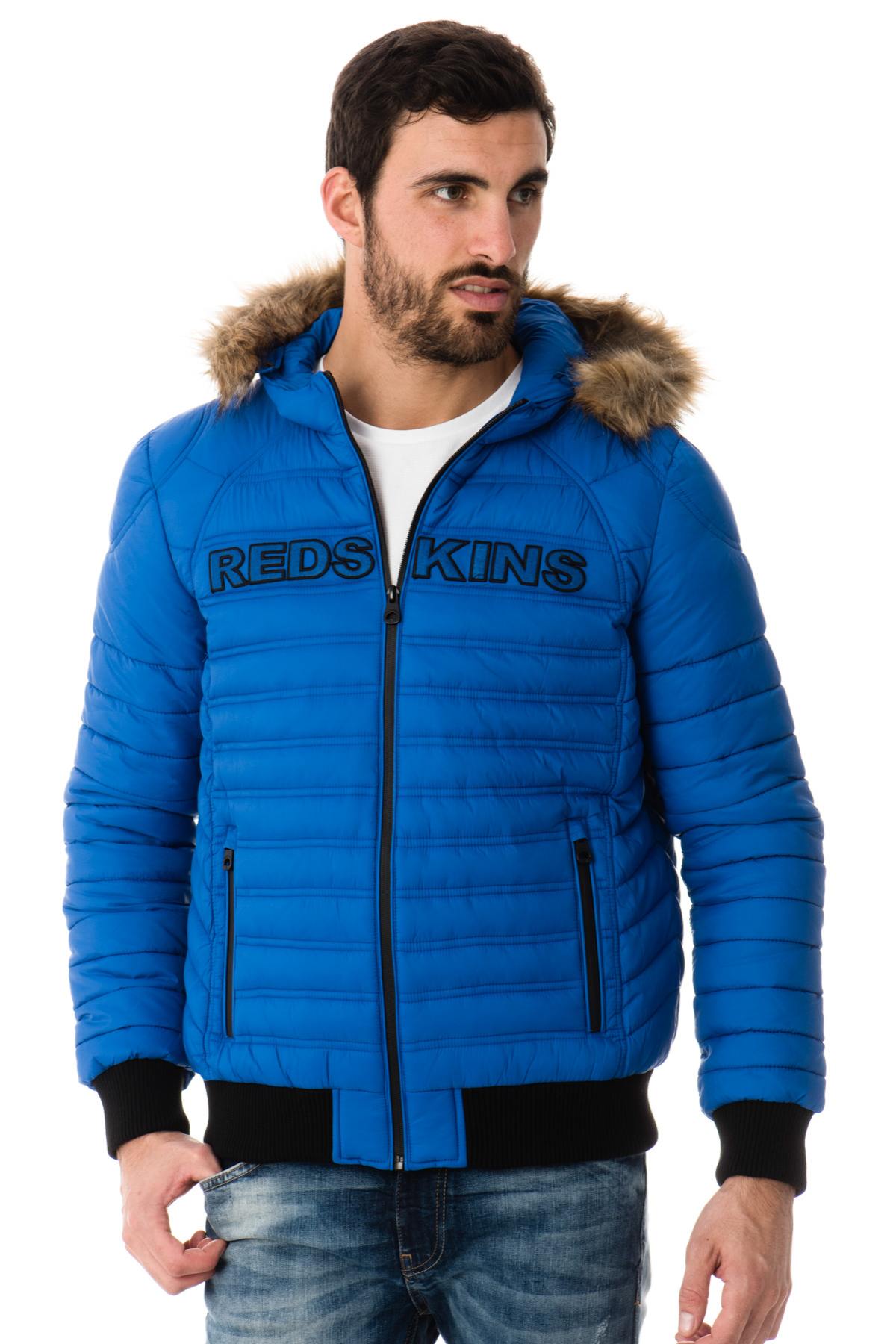 Blue Redskins textile down jacket for Men - Image n°1