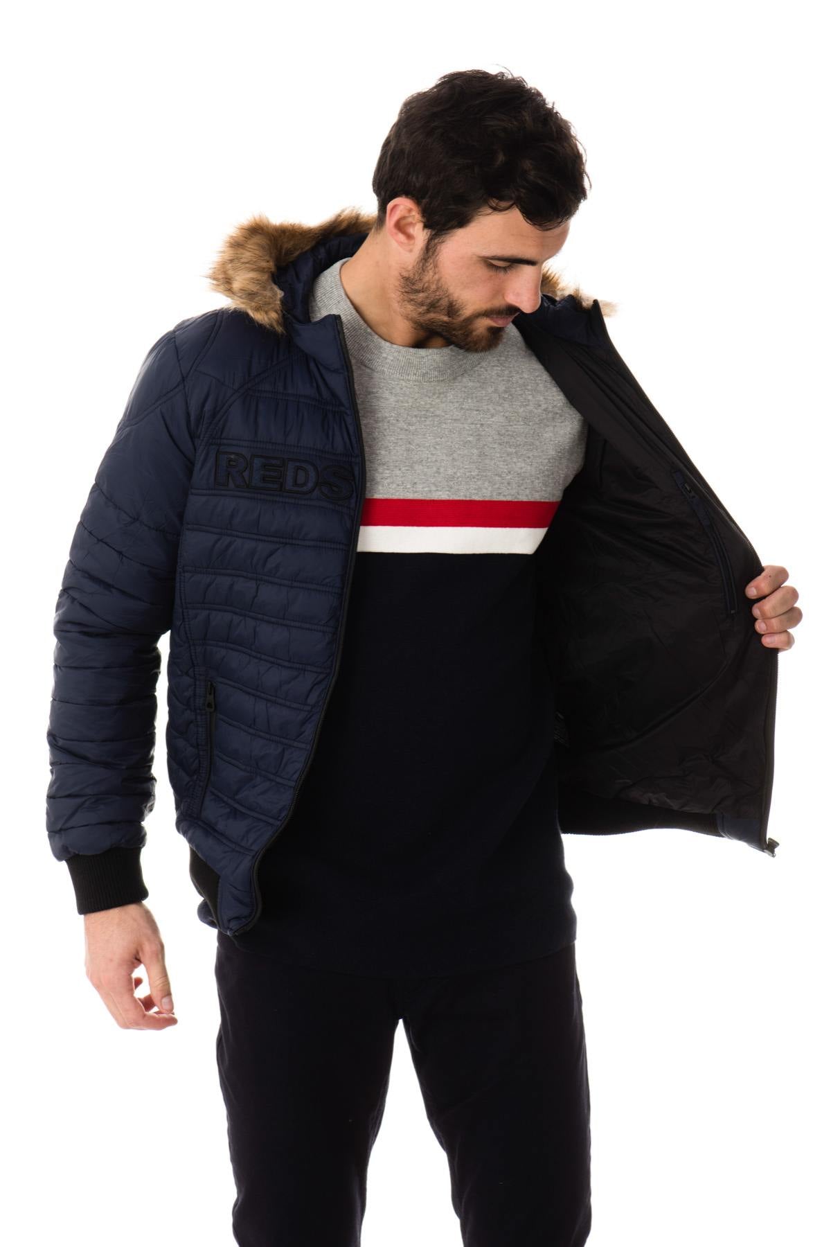 Redskins Dark Navy polyester down jacket - Image n°4