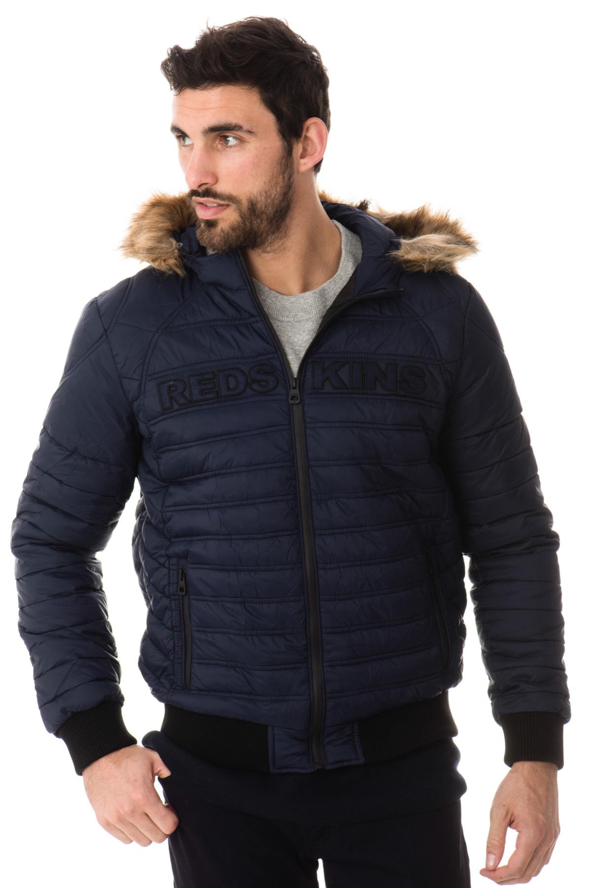 Redskins Dark Navy polyester down jacket - Image n°1