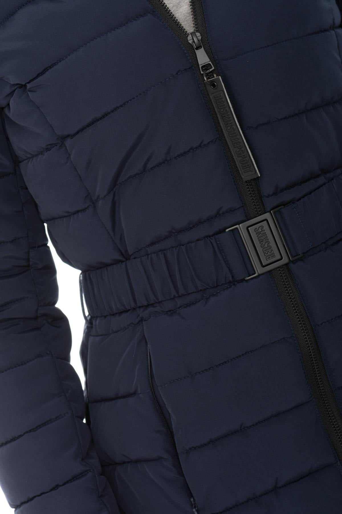 Women's navy blue polyester down jacket - Image n°6