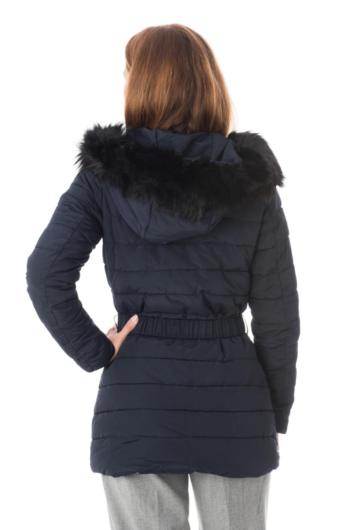 Women's navy blue polyester down jacket - Image n°5