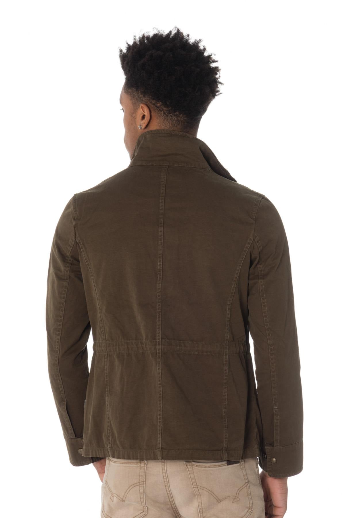 Schott men's khaki stand-up collar jacket - Image n°4