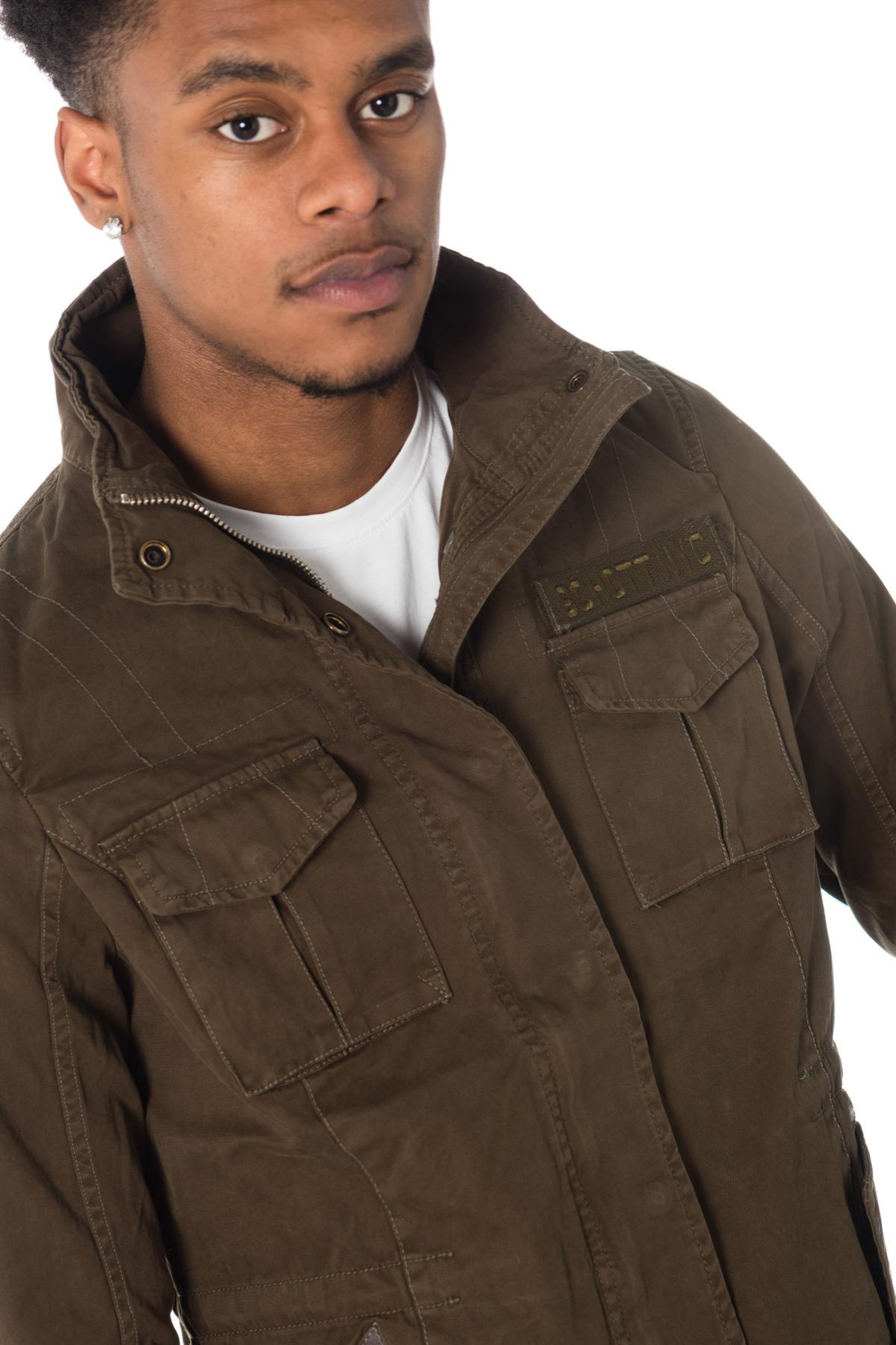 Schott men's khaki stand-up collar jacket - Image n°6