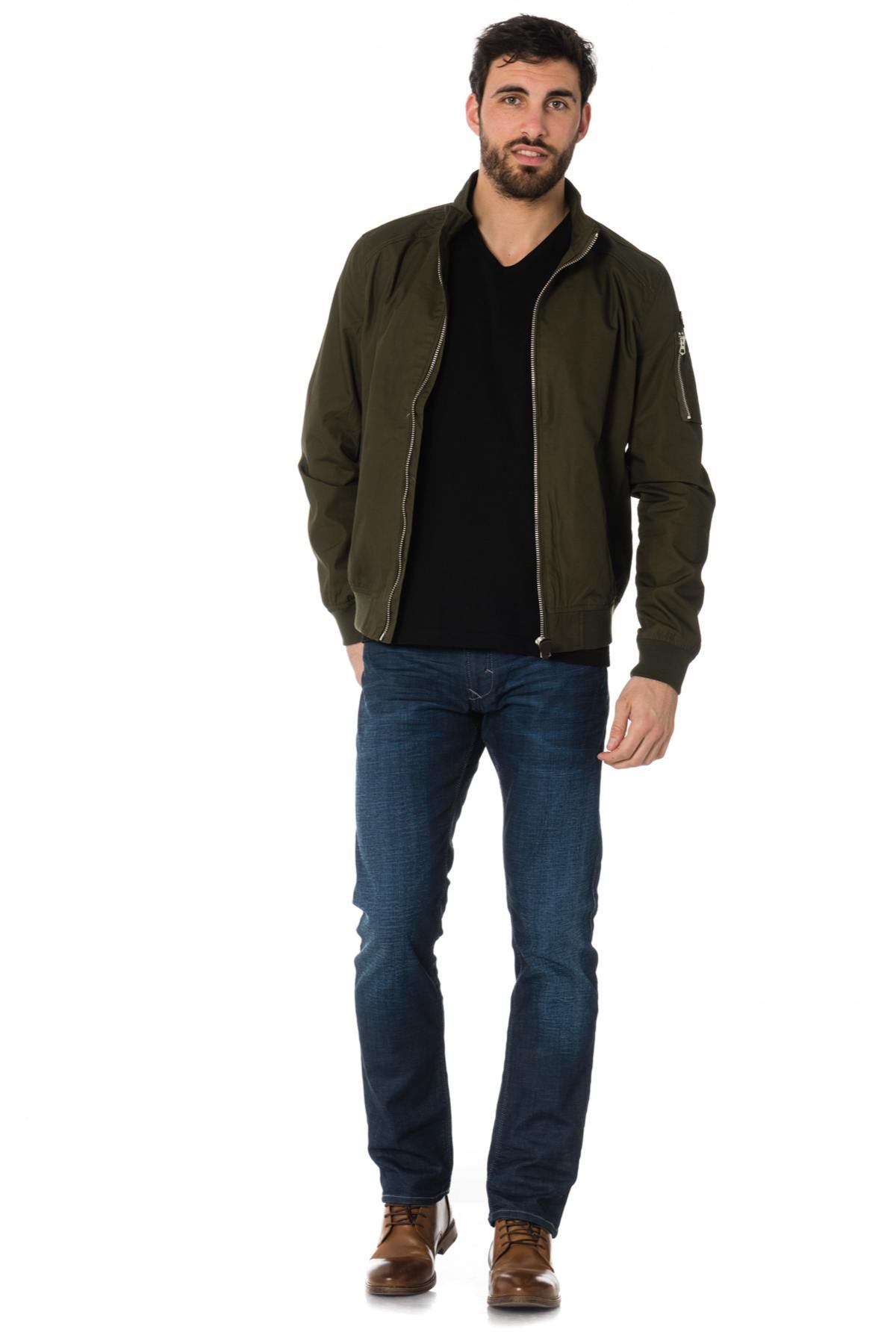 Schott men's lightweight dark khaki jacket - Image n°2