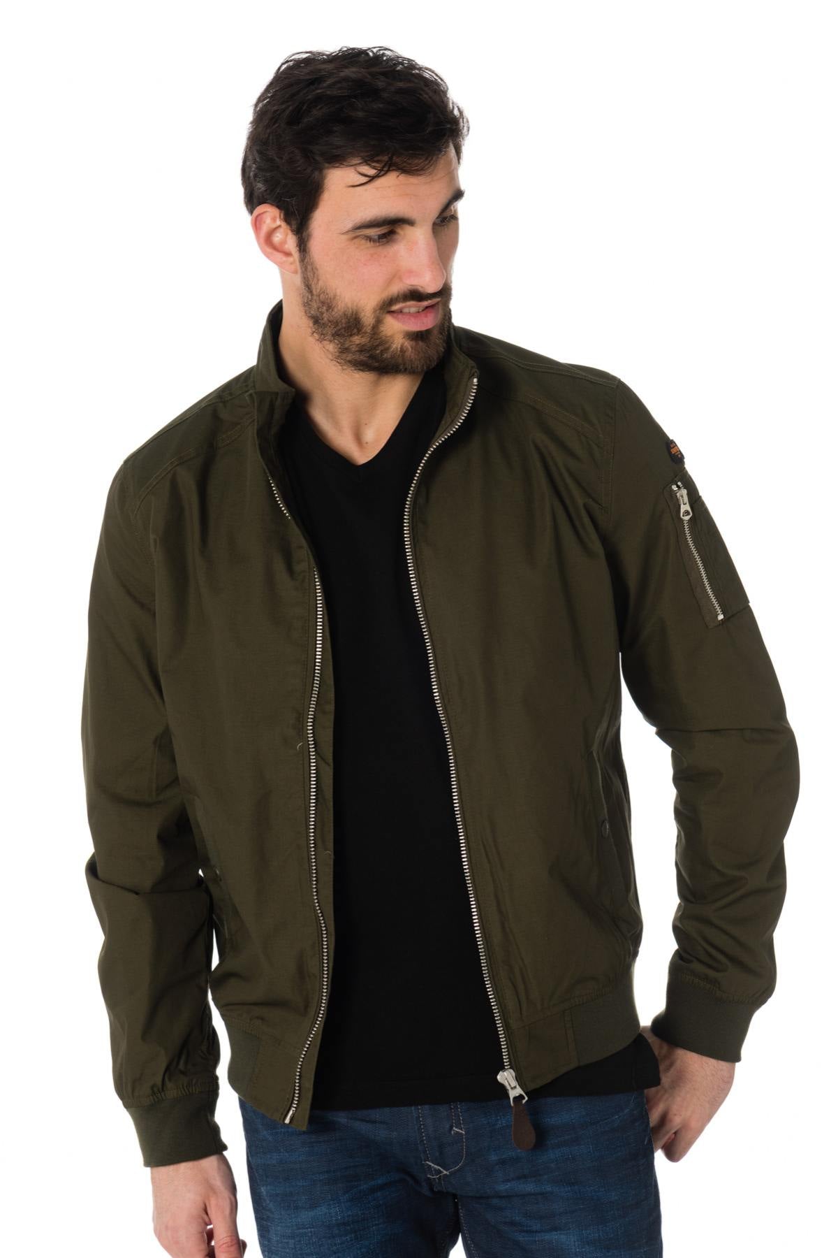 Schott men's lightweight dark khaki jacket - Image n°3