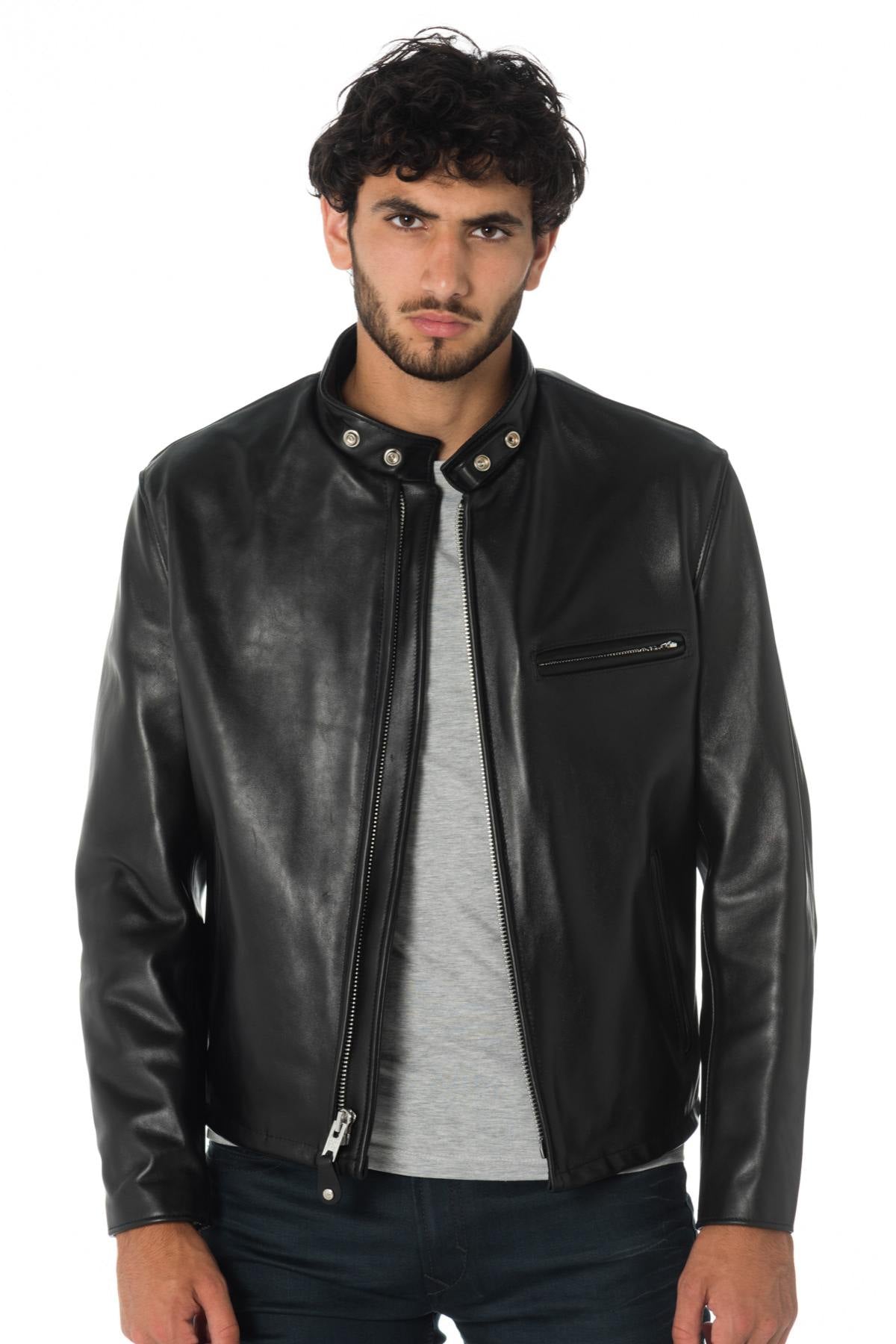 Schott biker jacket in US import cowhide leather - Image n°2