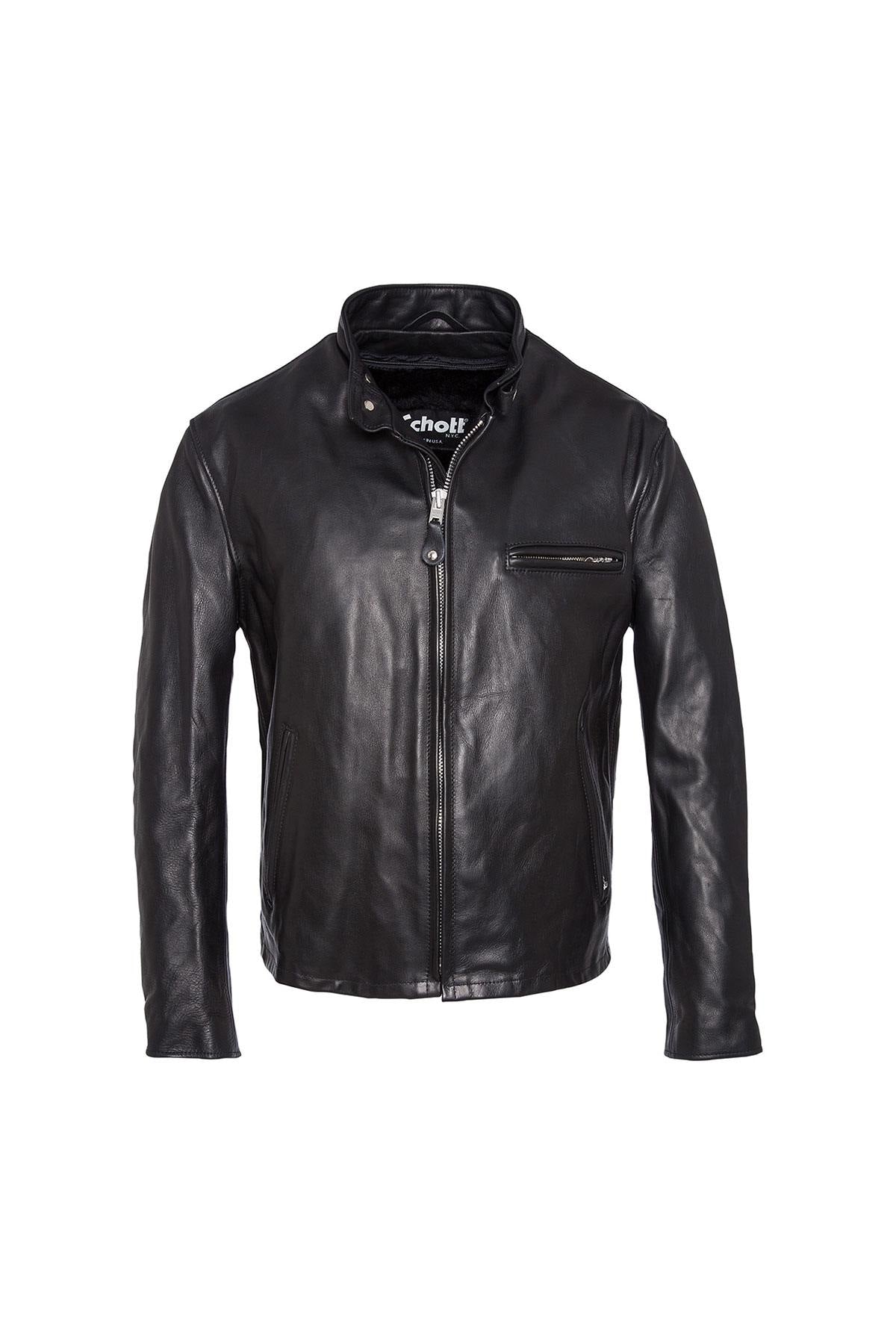 Schott biker jacket in US import cowhide leather - Image n°6