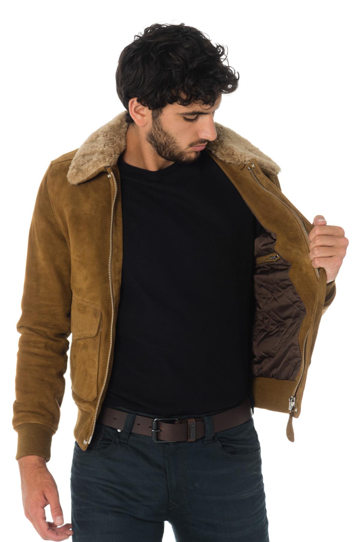 Schott aviator jacket in goat suede leather - Image n°5