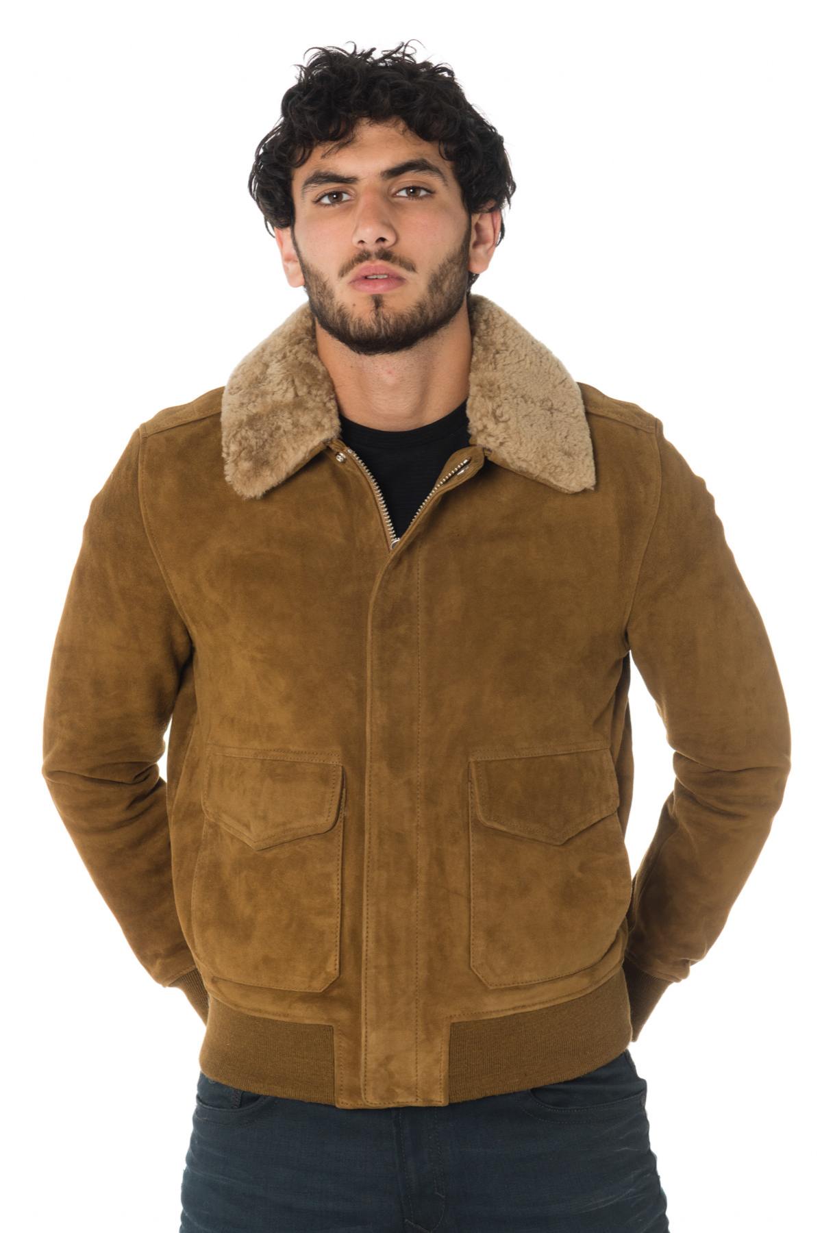 Schott aviator jacket in goat suede leather - Image n°8