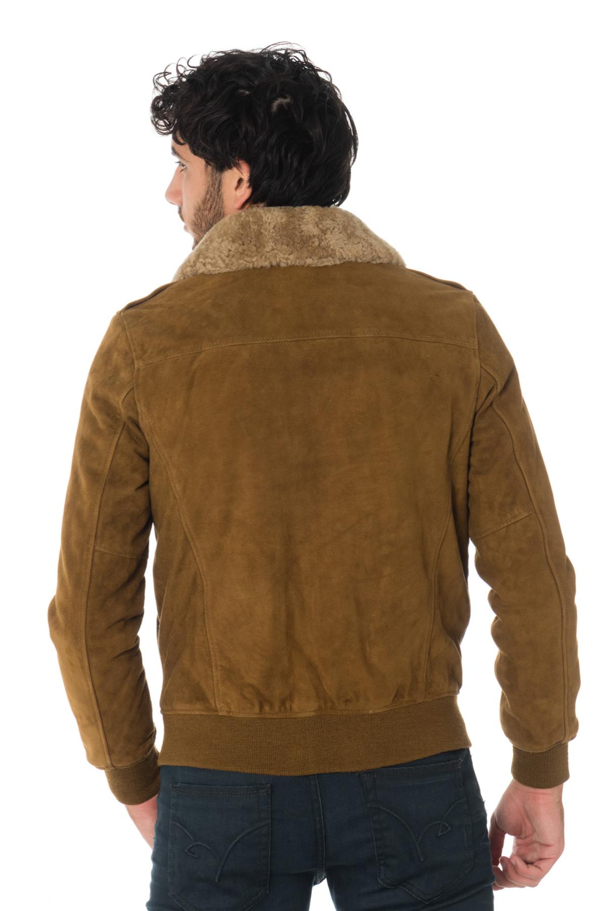 Schott aviator jacket in goat suede leather - Image n°6