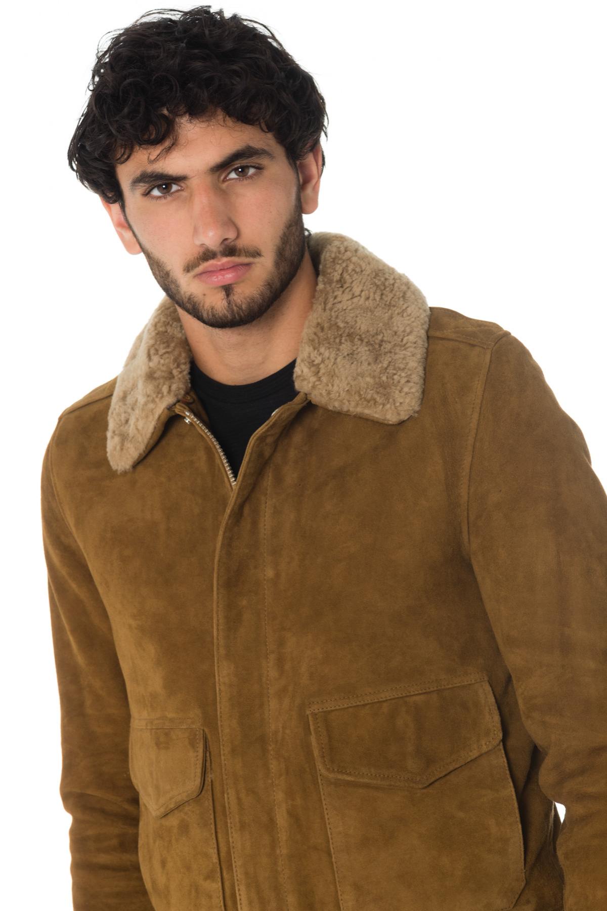 Schott aviator jacket in goat suede leather - Image n°7