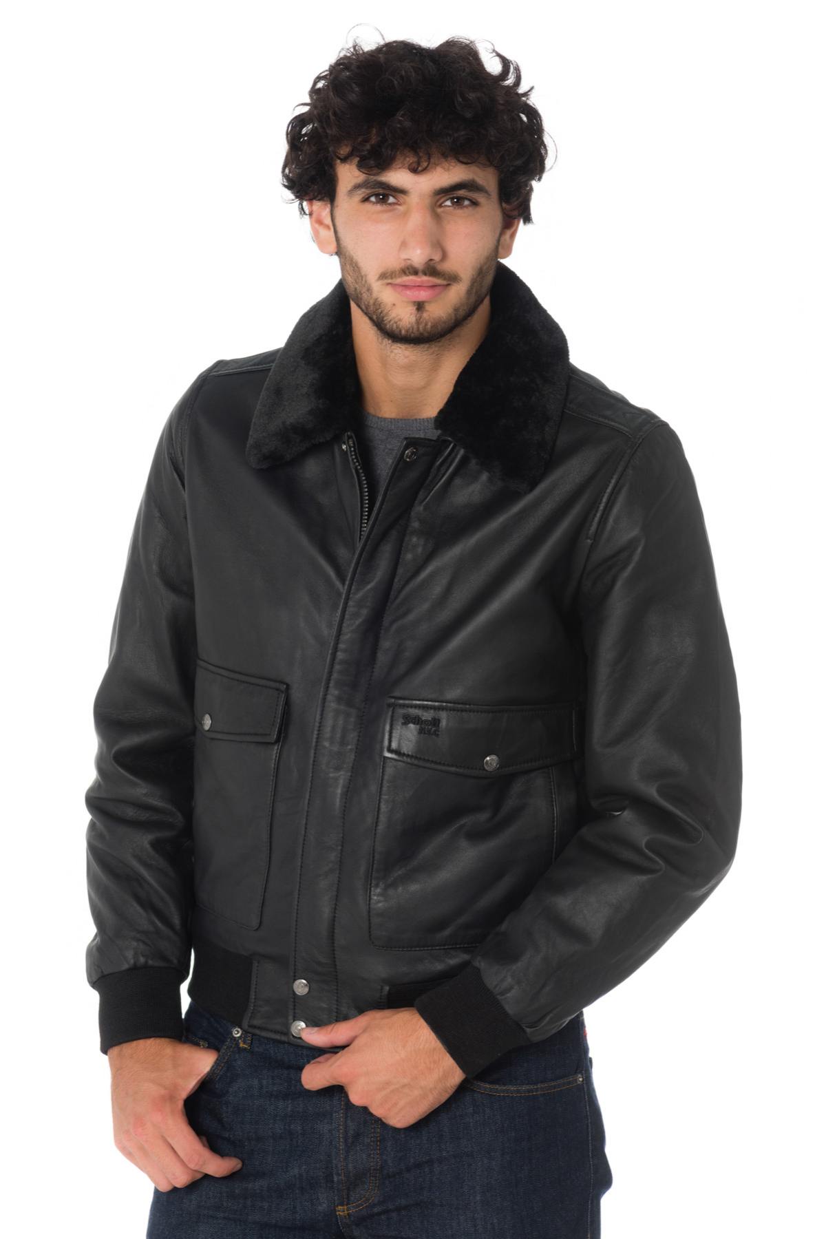 Schott Black Lambskin Aviator - Image n°8