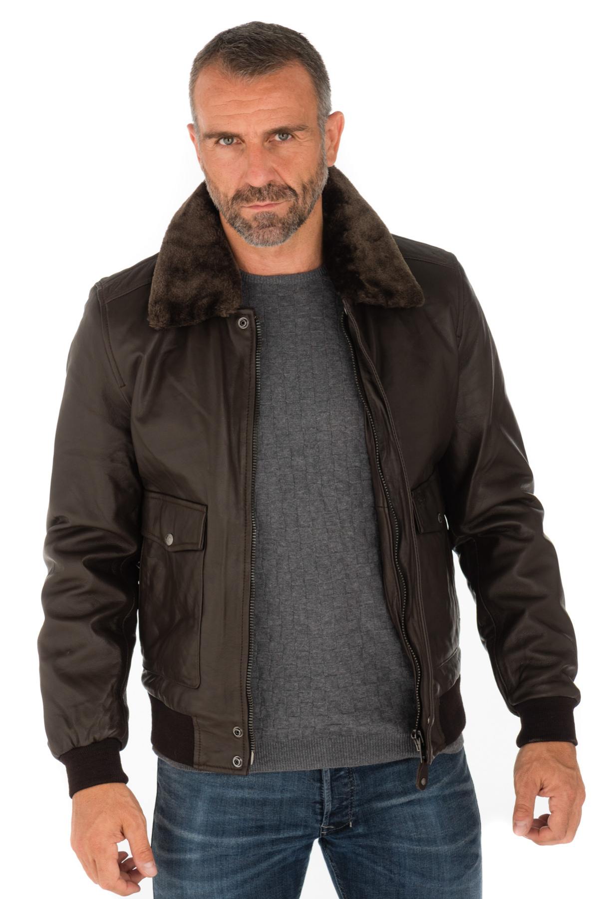 Schott brown lambskin bomber jacket - Image n°10