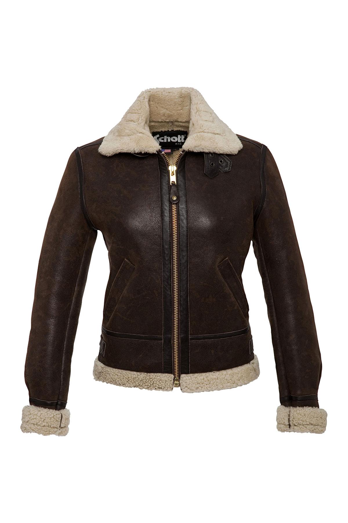 SCHOTT bomber in brown leather - Image n°8