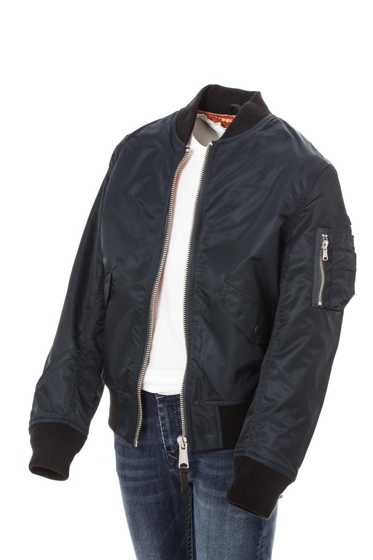 Schott children's navy blue bomber jacket - Image n°1