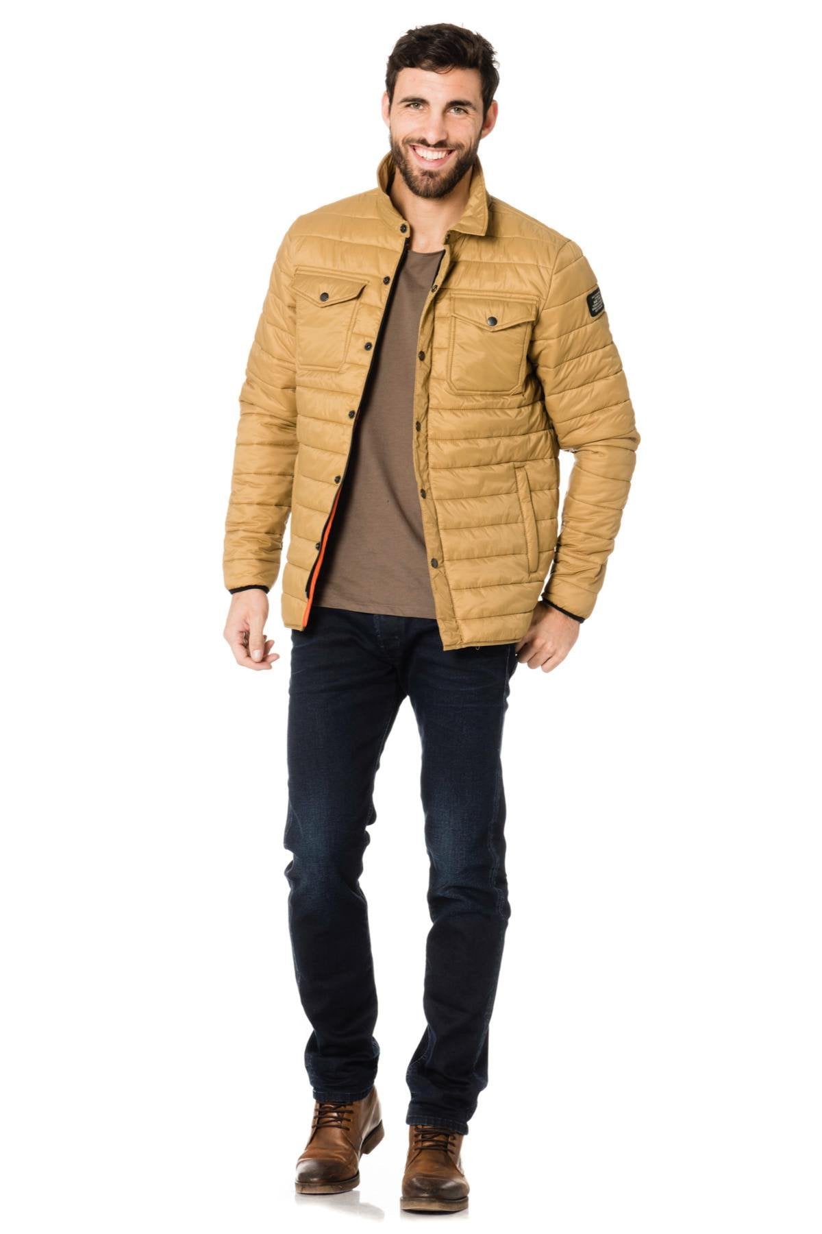 Schott ocher fine down jacket - Image n°2